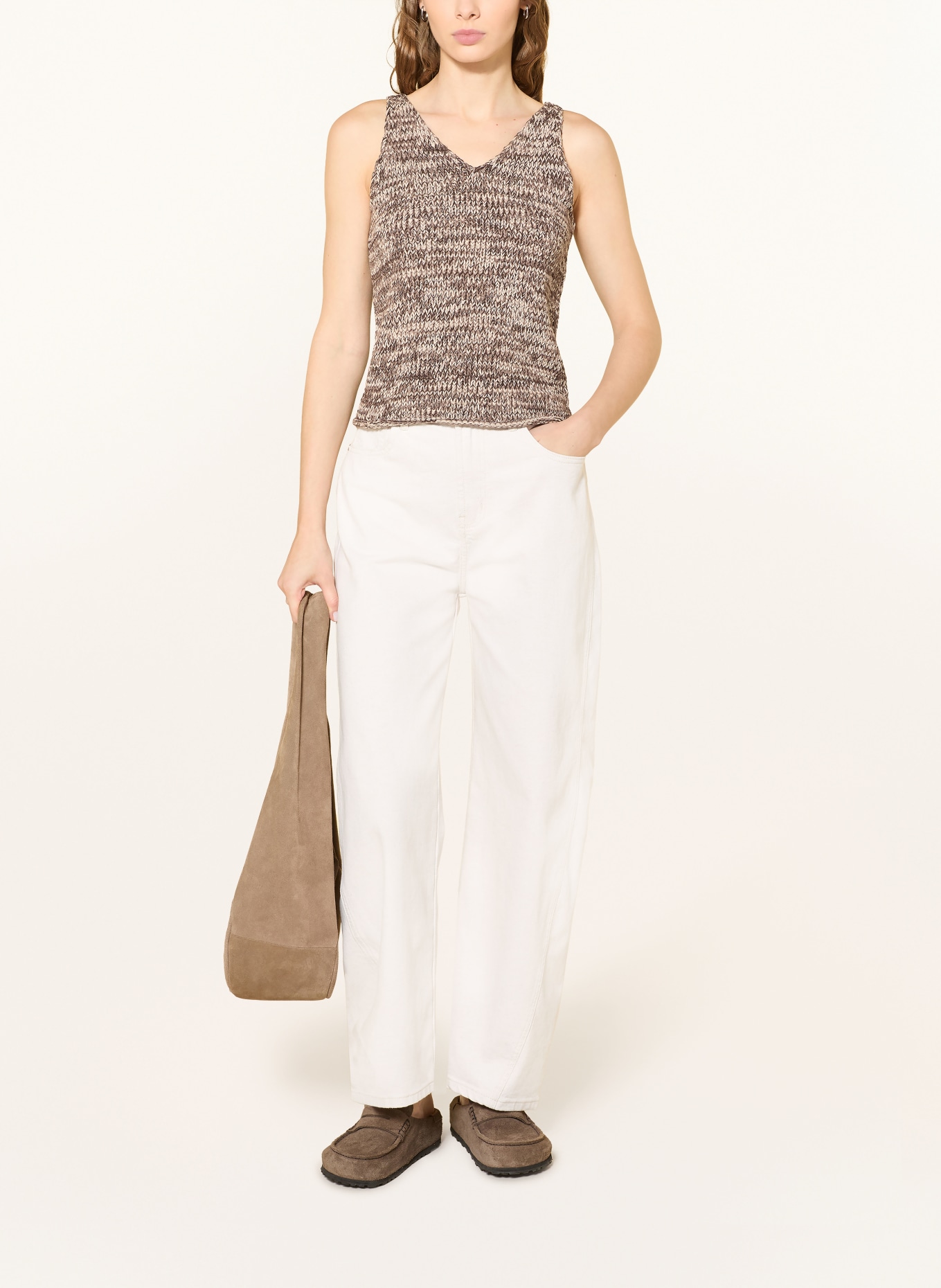 Marc O'Polo Stricktop: DUNKELGRAU / CREME / TAUPE