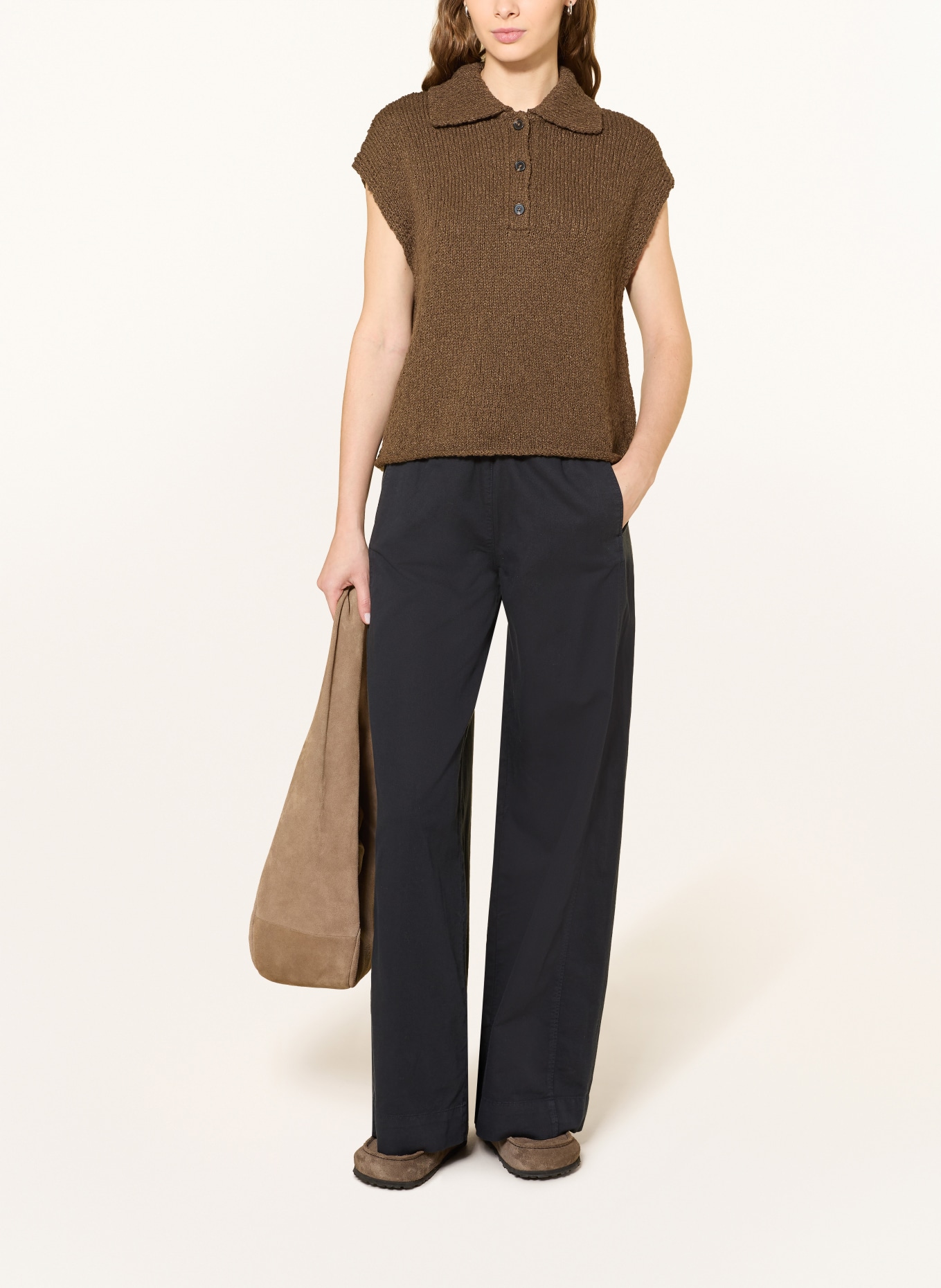 Marc O'Polo sleeveless sweater: DARK BROWN