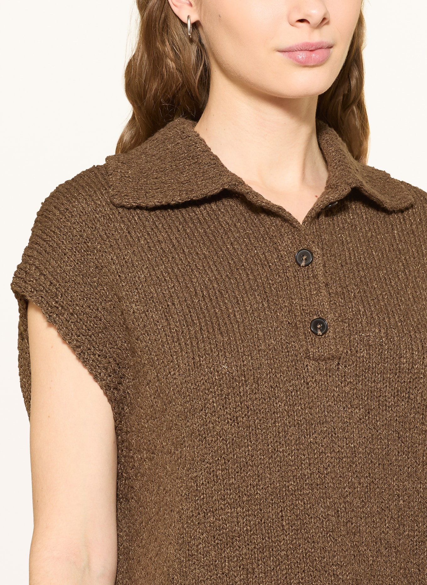 Marc O'Polo sleeveless sweater: DARK BROWN