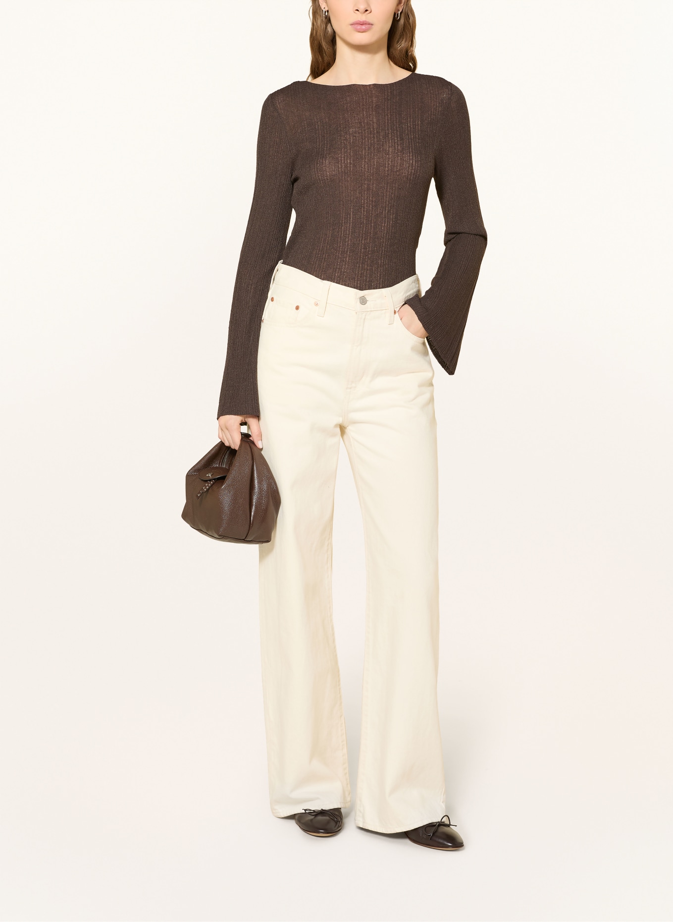 Marc O'Polo sweter: CIEMNOBRĄZOWY