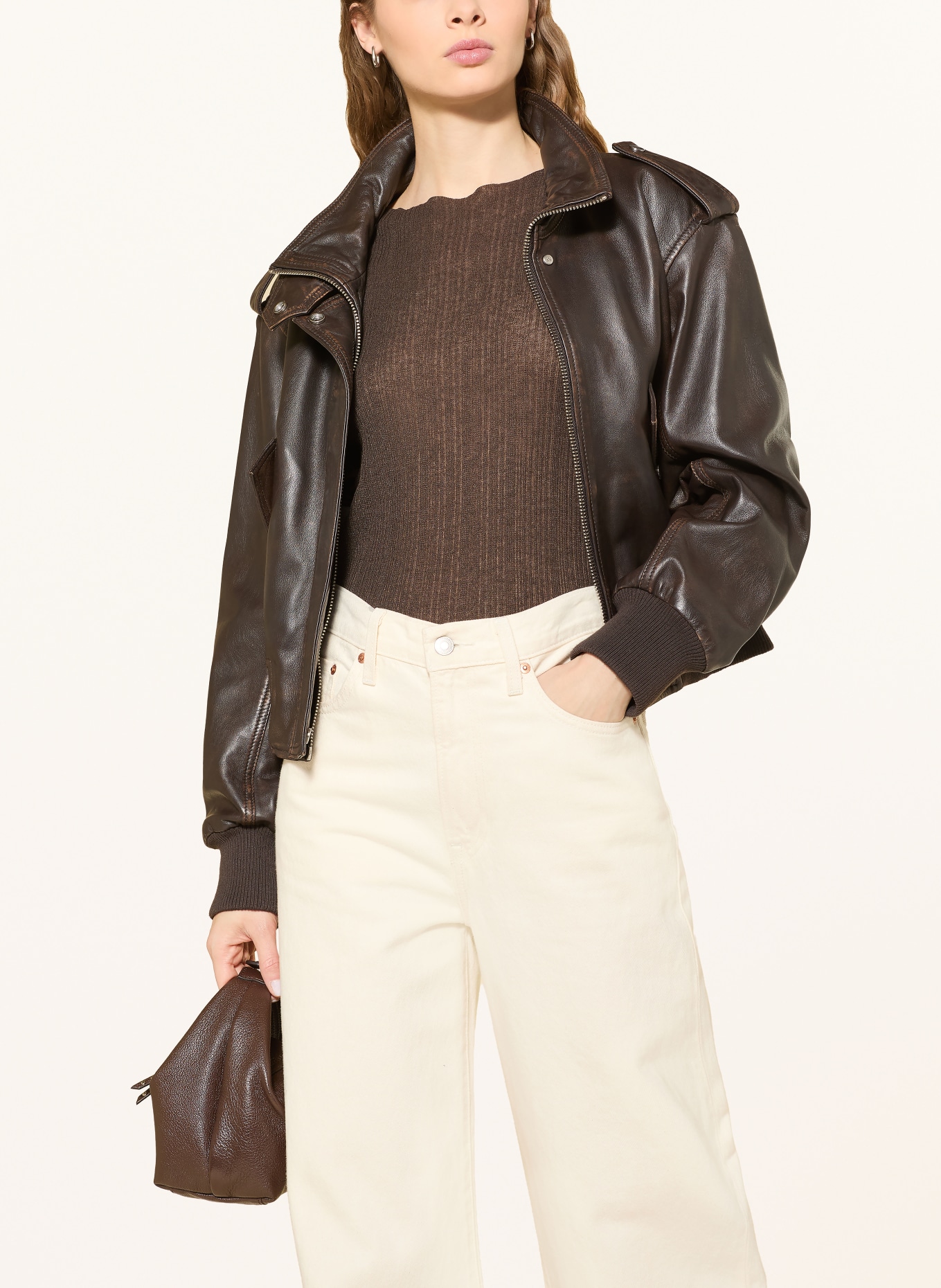 Marc O'Polo sweter: CIEMNOBRĄZOWY