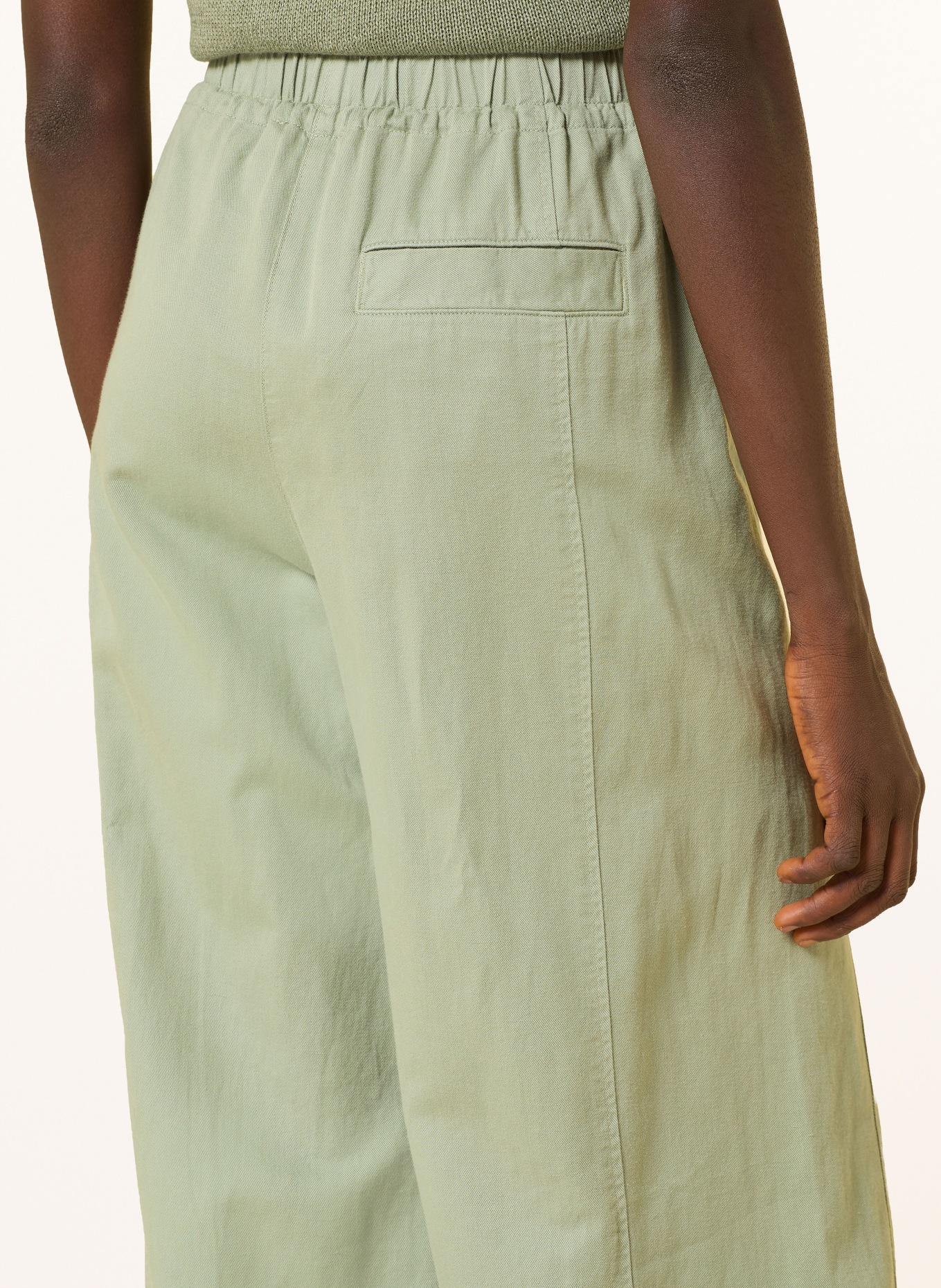 Marc O'Polo Spodnie z materiału typu marlene: JASNOZIELONY