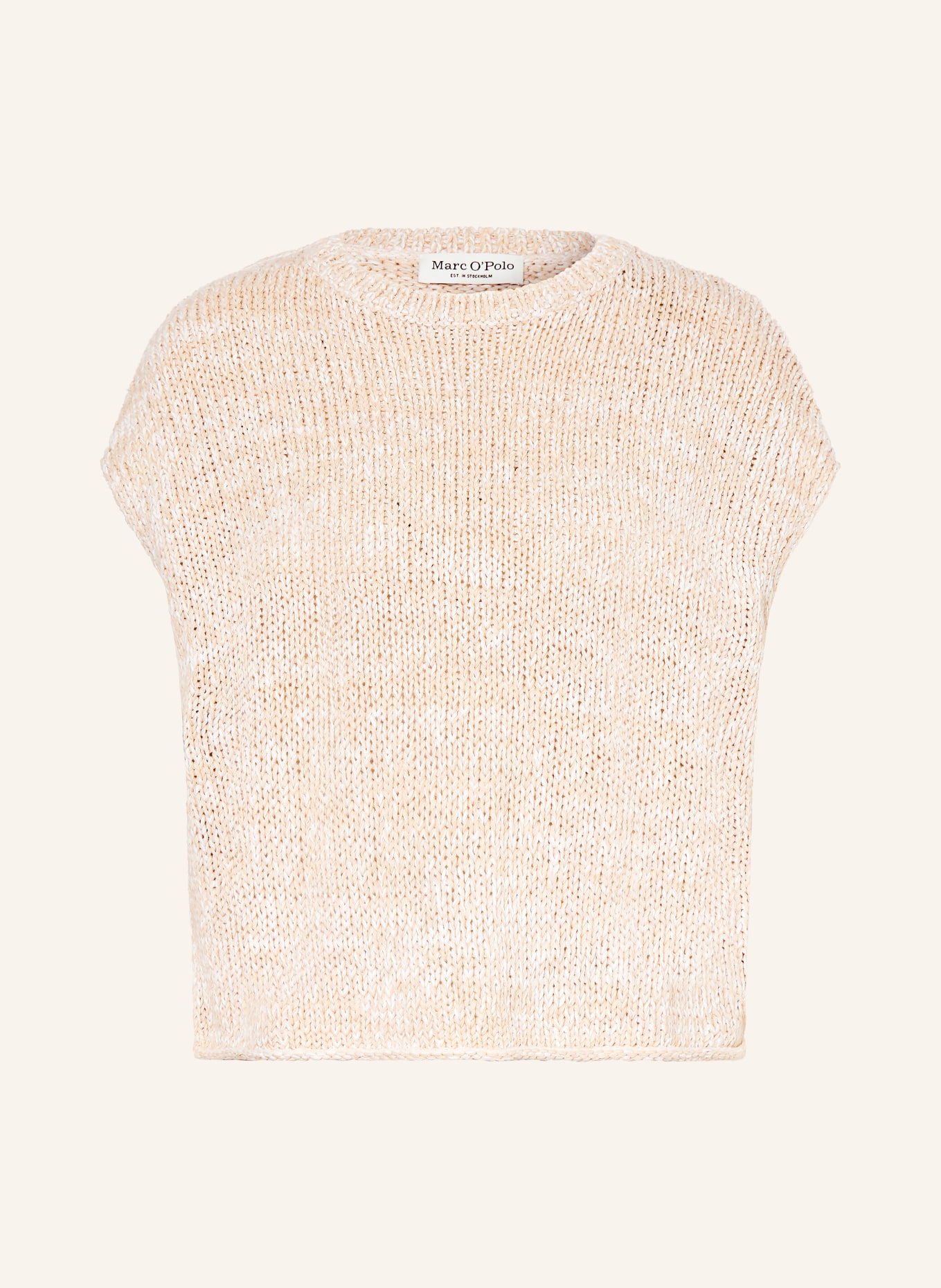 Marc O'Polo koszulka z dzianiny: BEŻOWY / BIAŁY