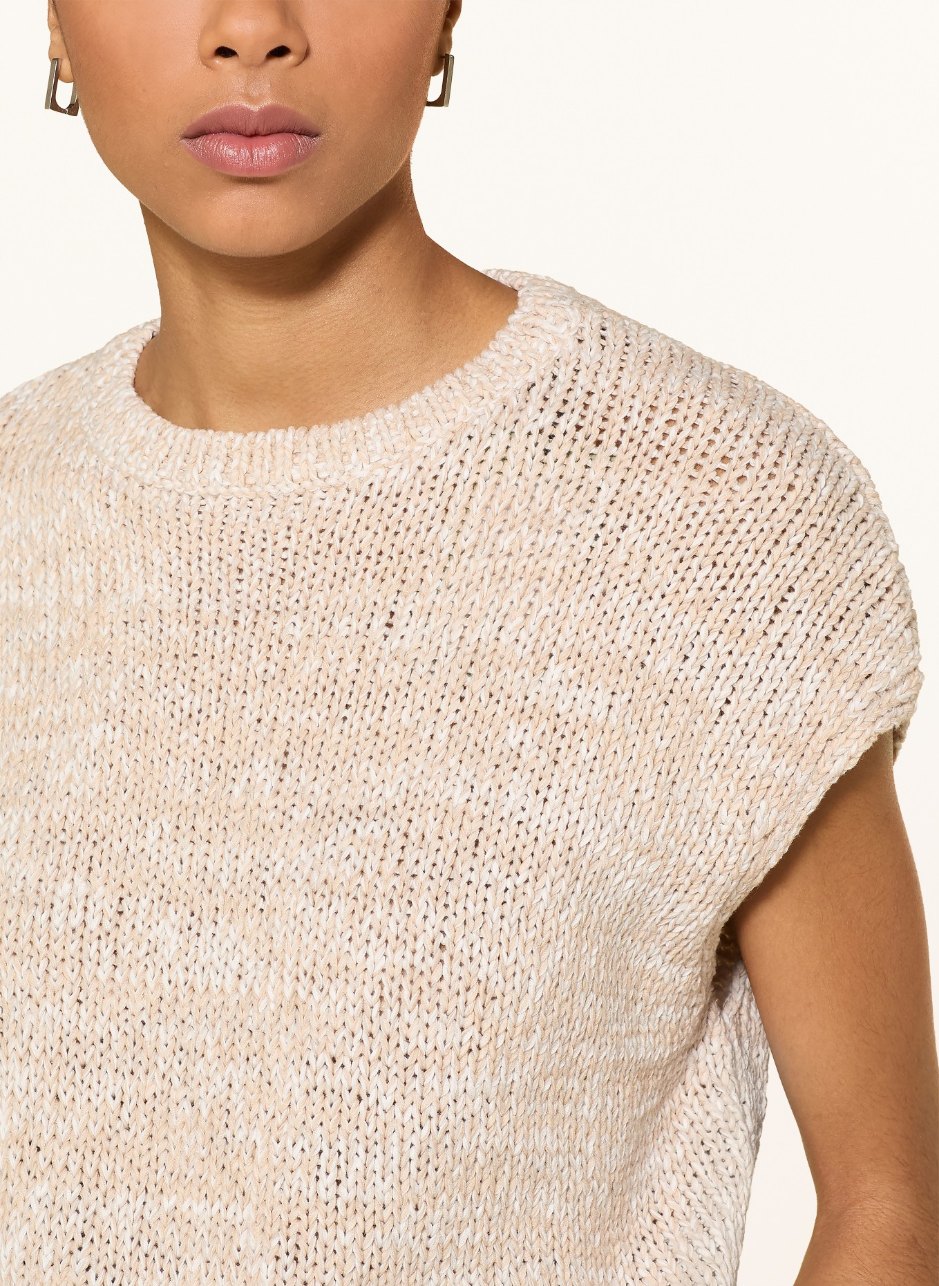 Marc O'Polo koszulka z dzianiny: BEŻOWY / BIAŁY