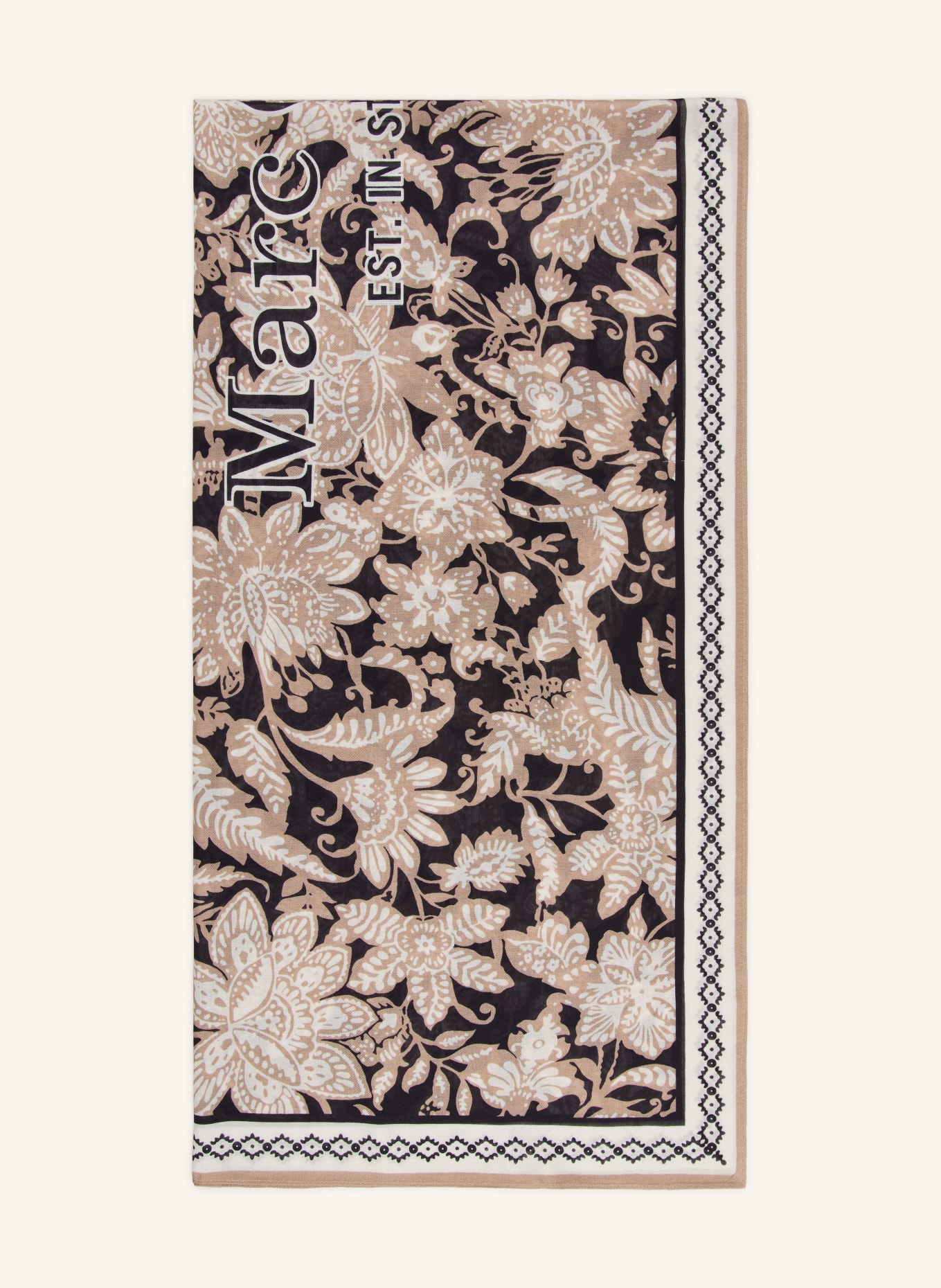 Marc O'Polo Schal: BEIGE / DUNKELBLAU / WEISS