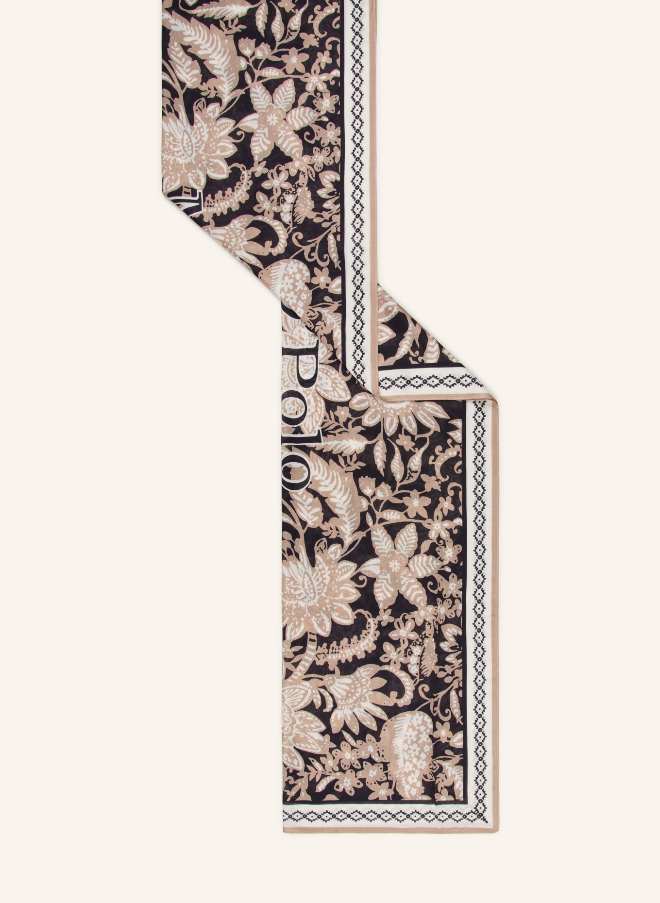 Marc O'Polo Schal: BEIGE / DUNKELBLAU / WEISS