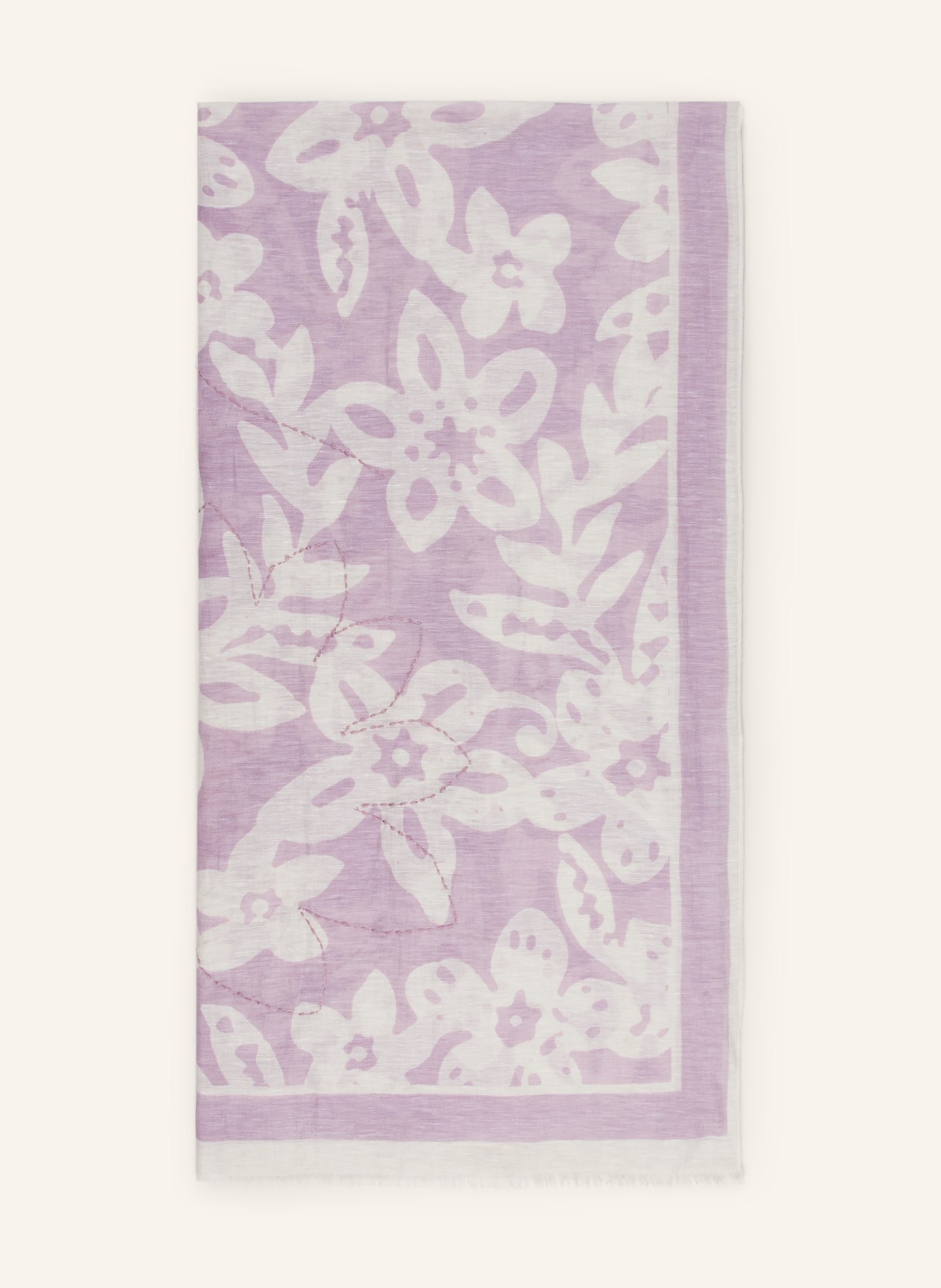 Marc O'Polo Sjaal met linnen: LICHTPAARS / WIT