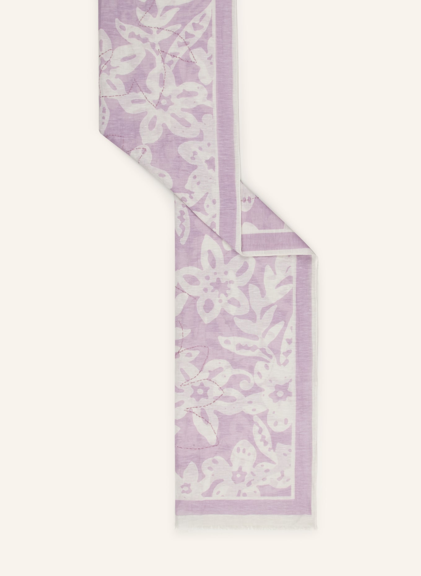 Marc O'Polo Sjaal met linnen: LICHTPAARS / WIT