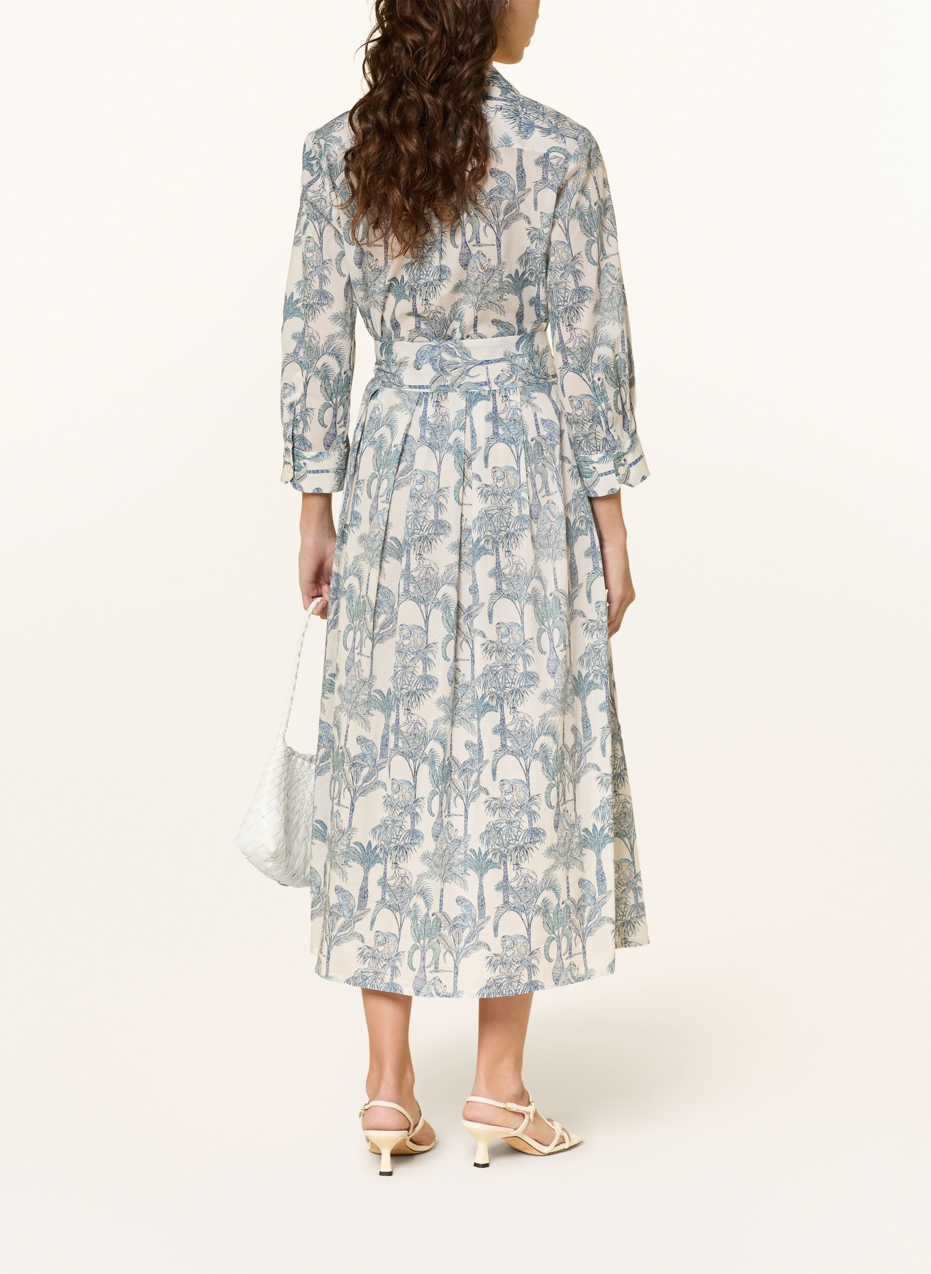 0039 ITALY JULENE shirt dress: WHITE / DARK BLUE