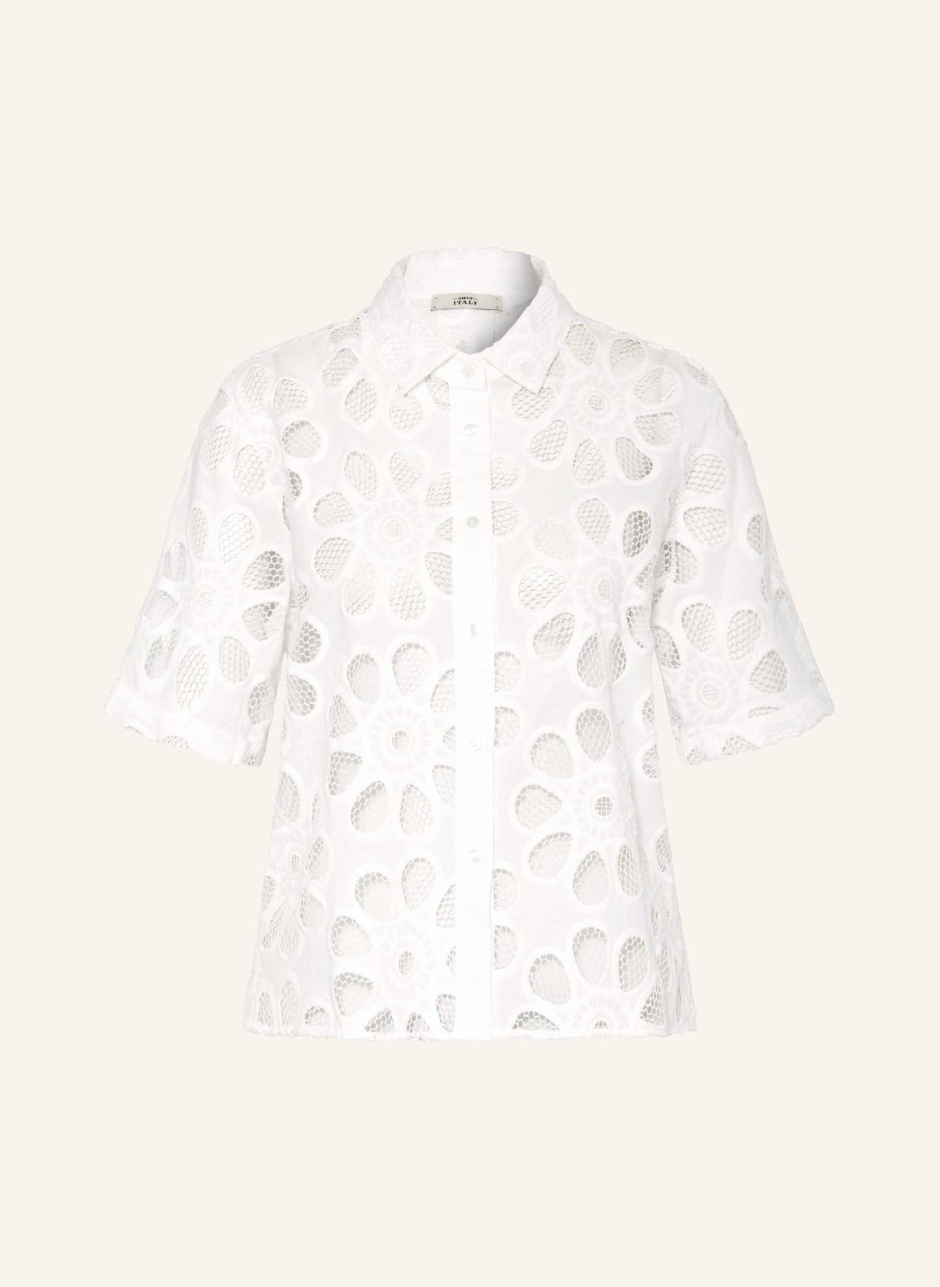 0039 ITALY Košile z krajky s otvory: BÍLÁ