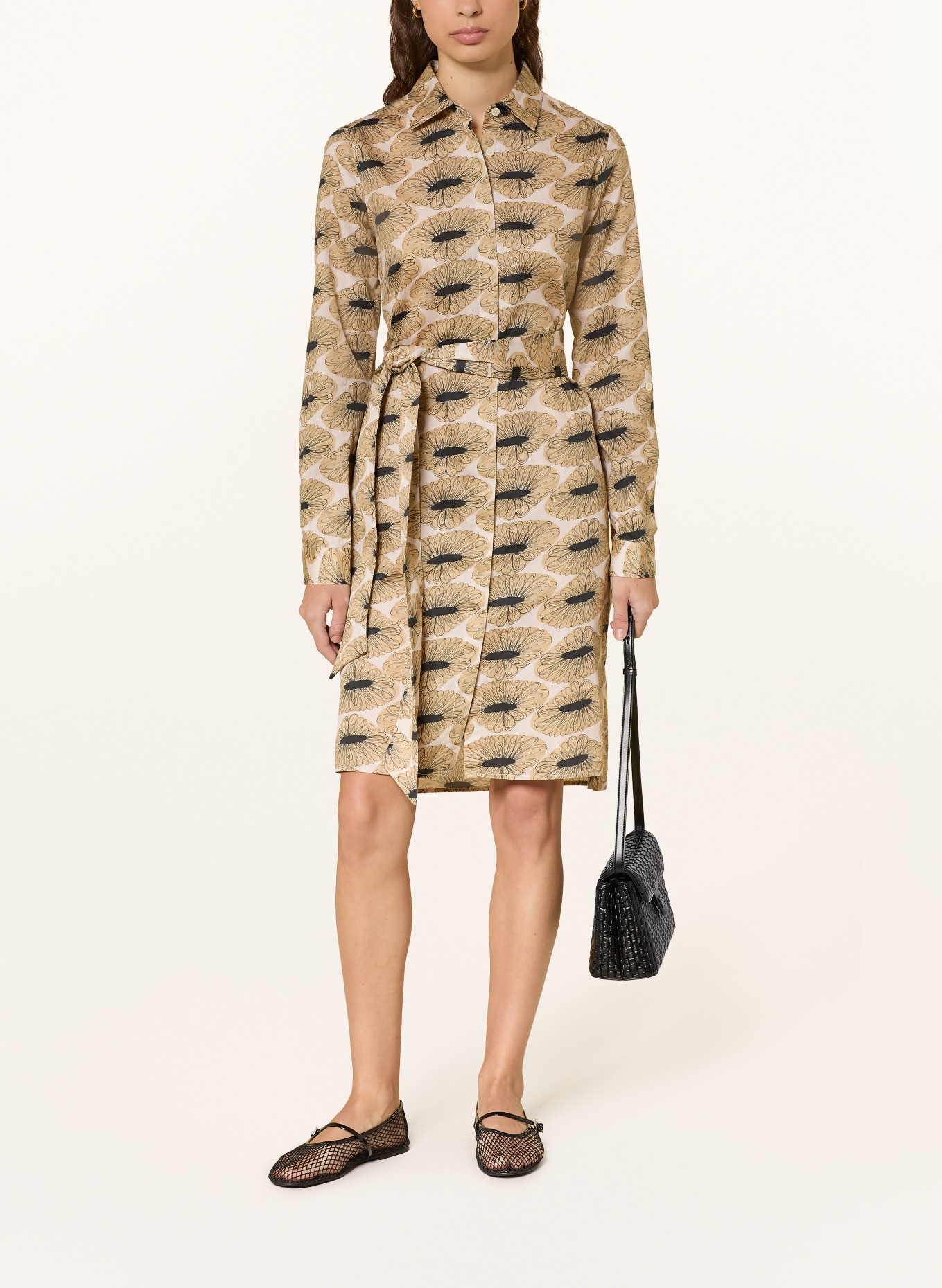 0039 ITALY Košilové šaty GRACIA: BÉŽOVÁ / REŽNÁ / ČERNÁ