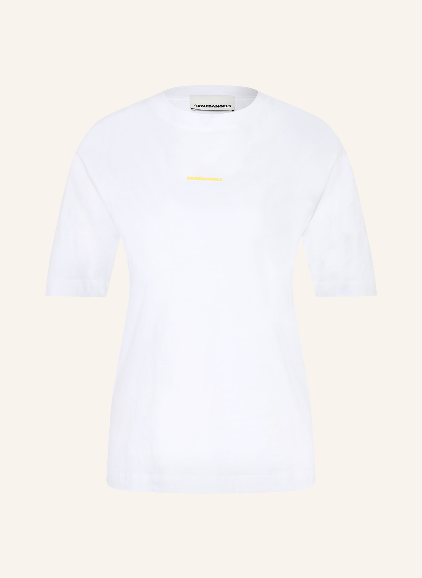 ARMEDANGELS T-Shirt TARJAA: WEISS / GELB / SCHWARZ