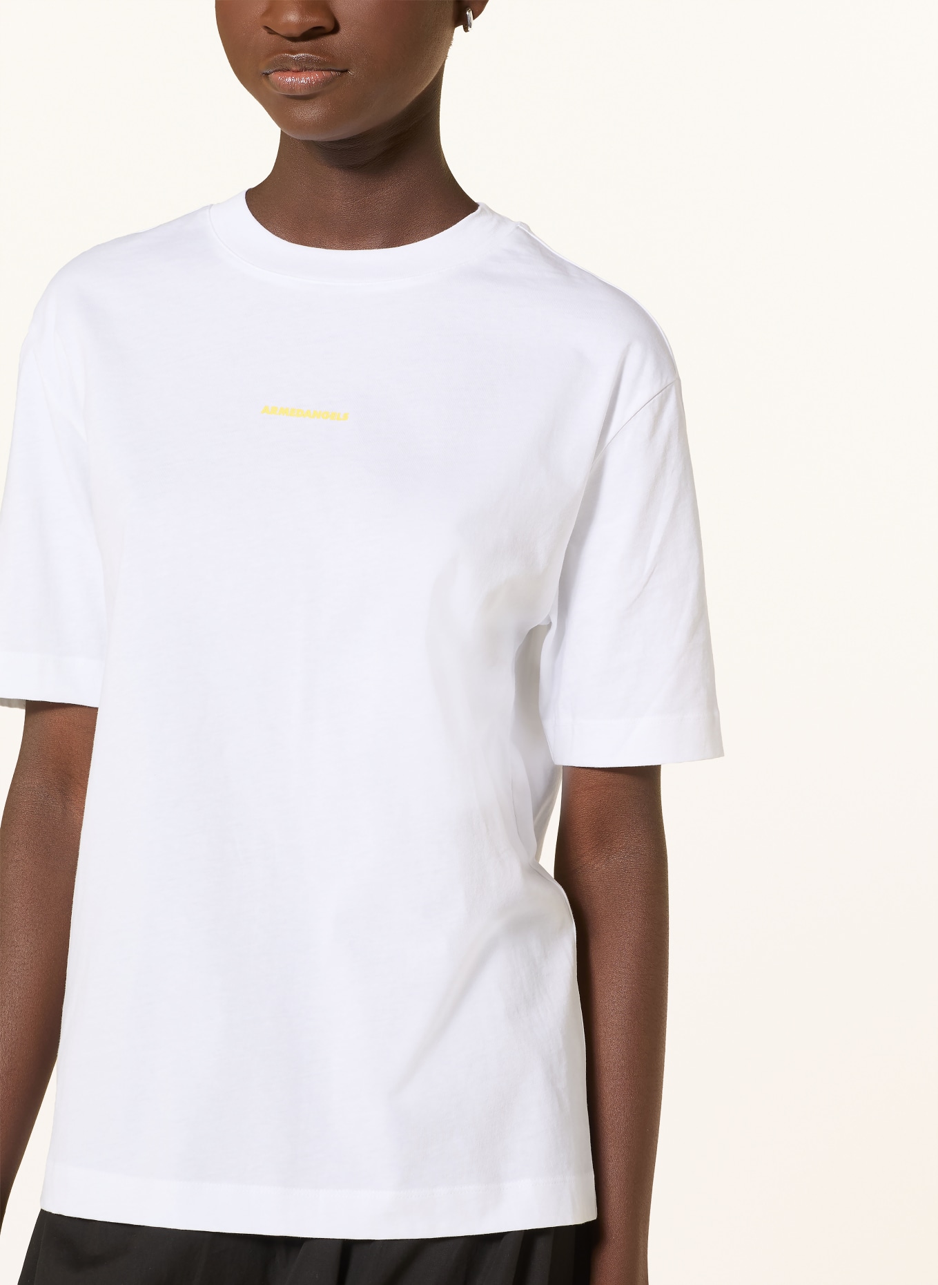 ARMEDANGELS T-Shirt TARJAA: WEISS / GELB / SCHWARZ