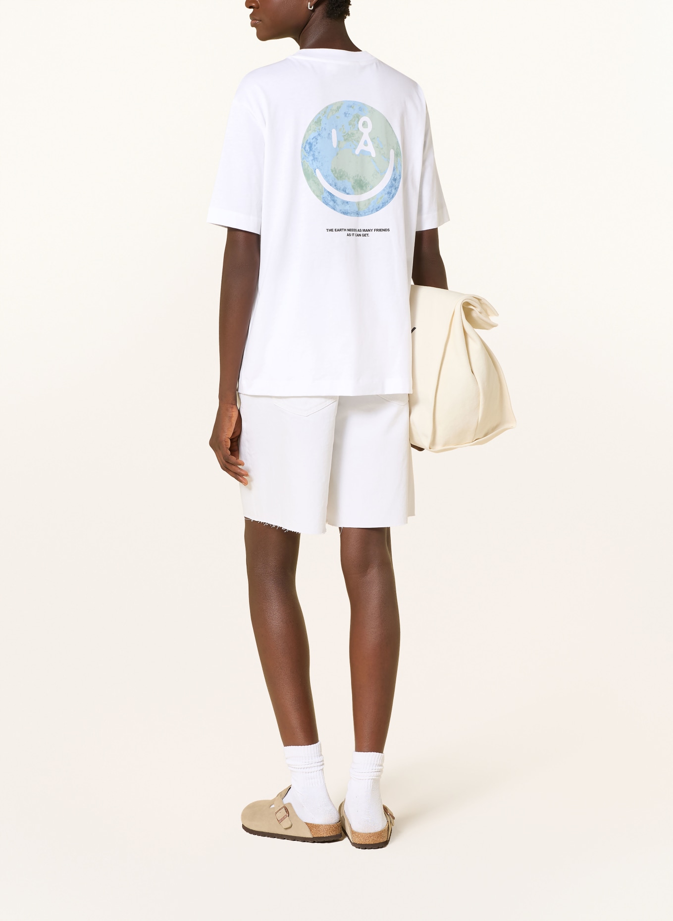 ARMEDANGELS T-shirt TARJAA: WIT / LICHTGROEN / LICHTBLAUW