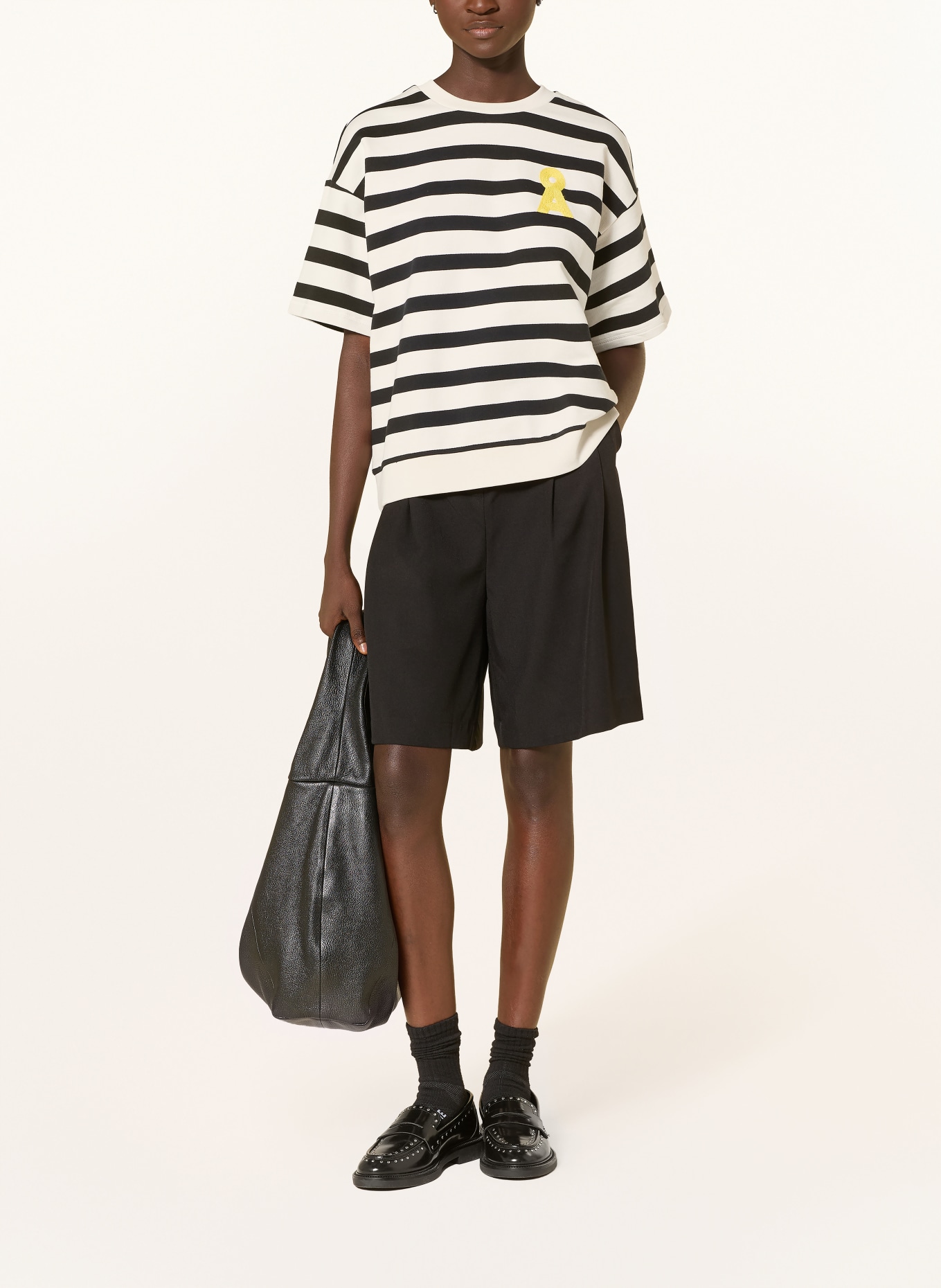 ARMEDANGELS Sweatshirt BAMIKAA: SCHWARZ / CREME