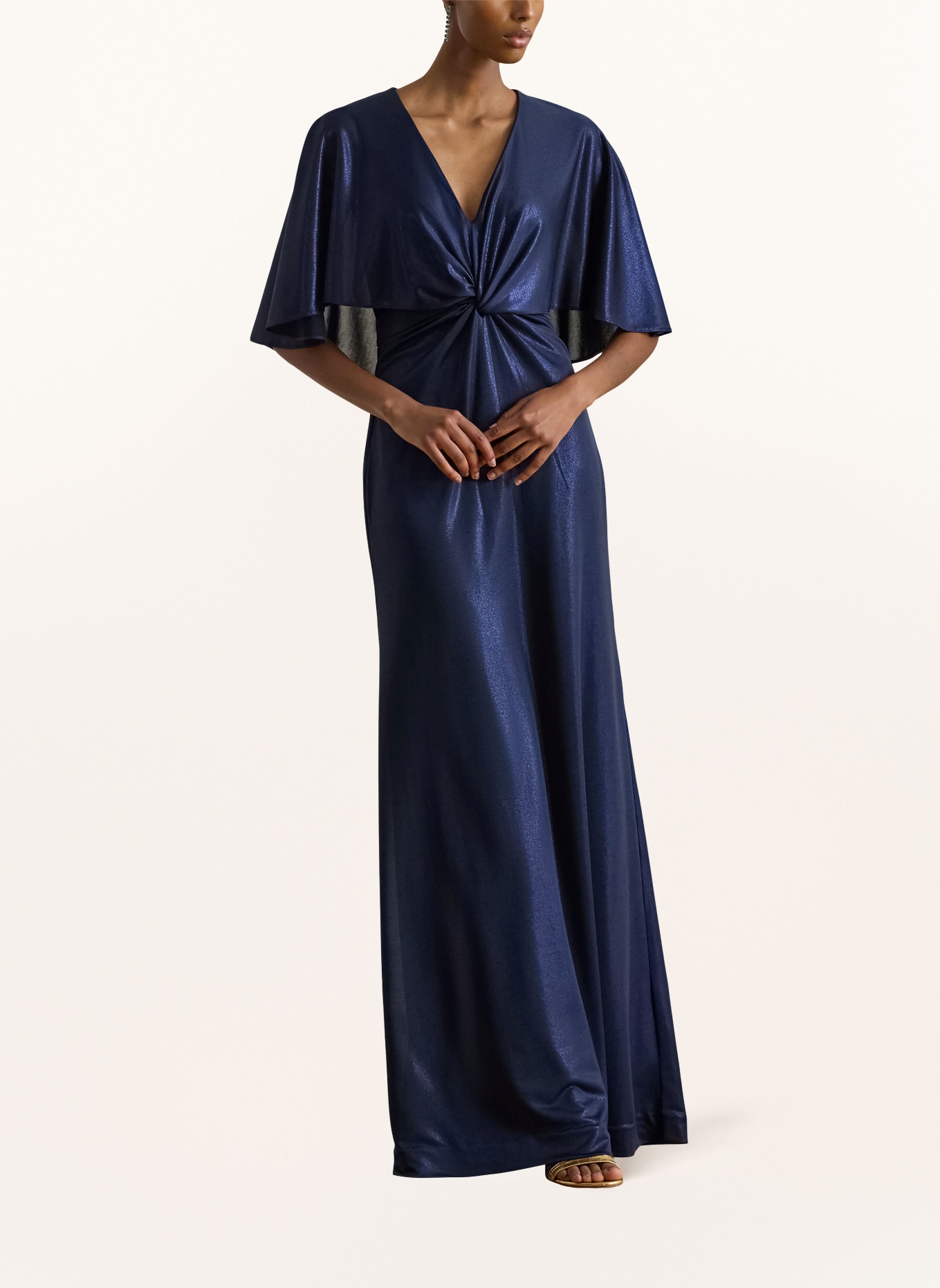 LAUREN RALPH LAUREN Abendkleid PHINYA mit Glitzergarn: DUNKELBLAU