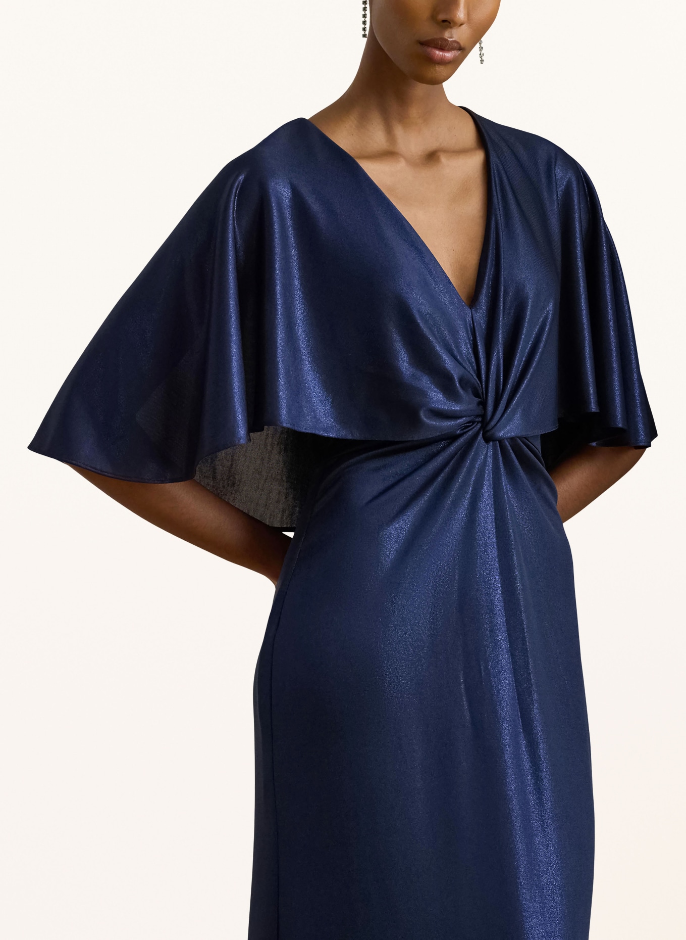 LAUREN RALPH LAUREN Abendkleid PHINYA mit Glitzergarn: DUNKELBLAU