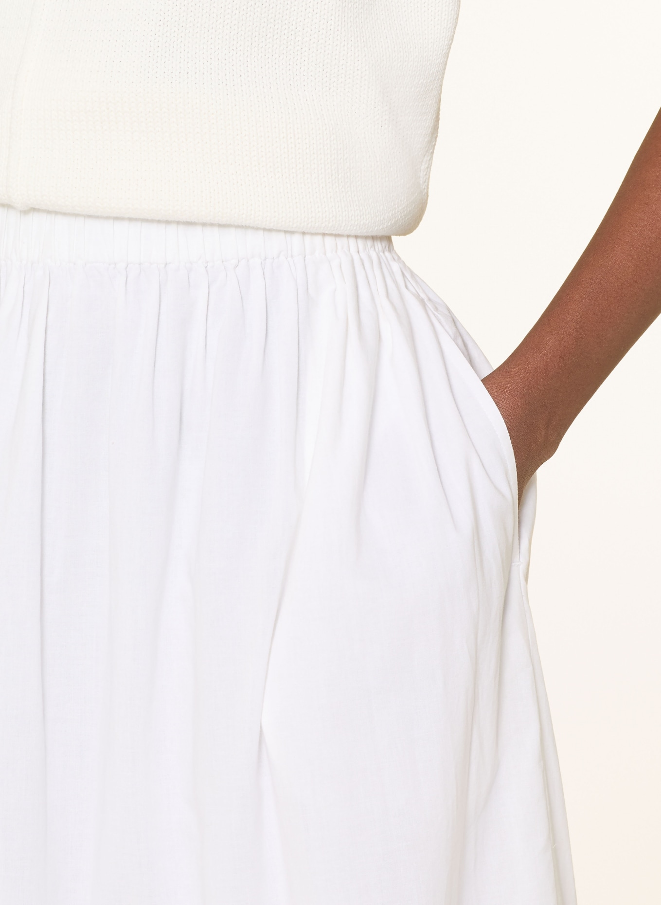 Barbour AVEBURY skirt with lace trim: WHITE