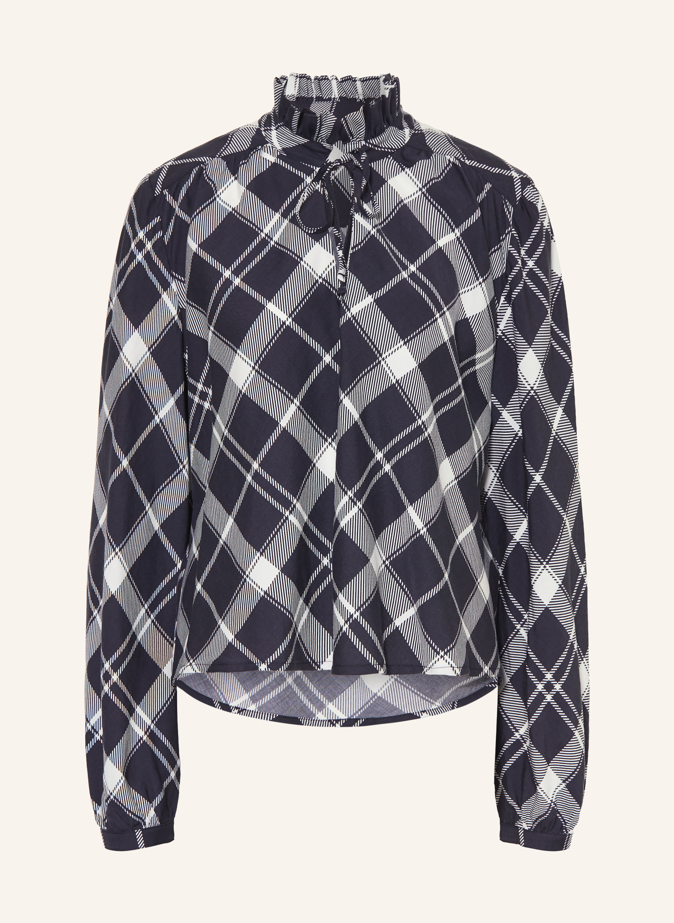 Barbour Blus med volanger: MÖRKBLÅ / VIT