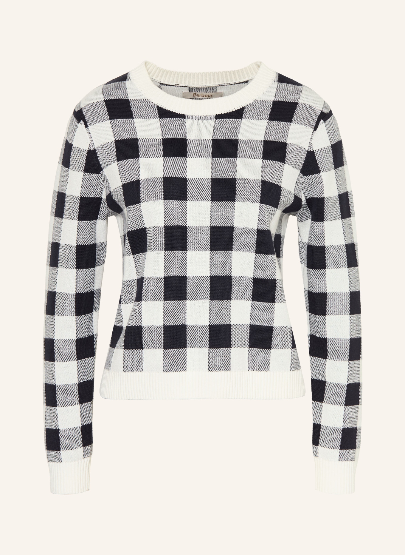 Barbour sweater: WHITE / BLACK
