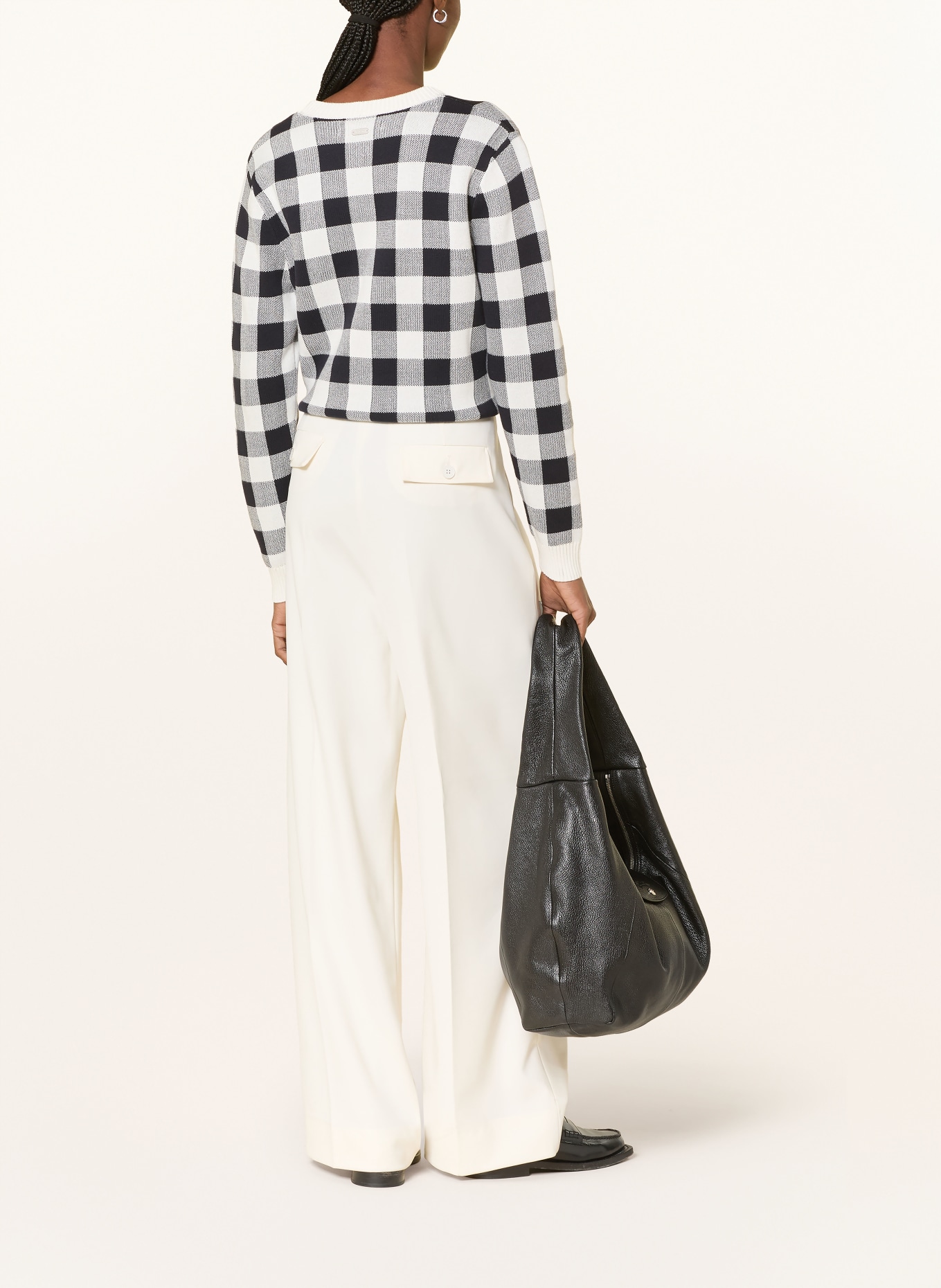 Barbour sweater: WHITE / BLACK