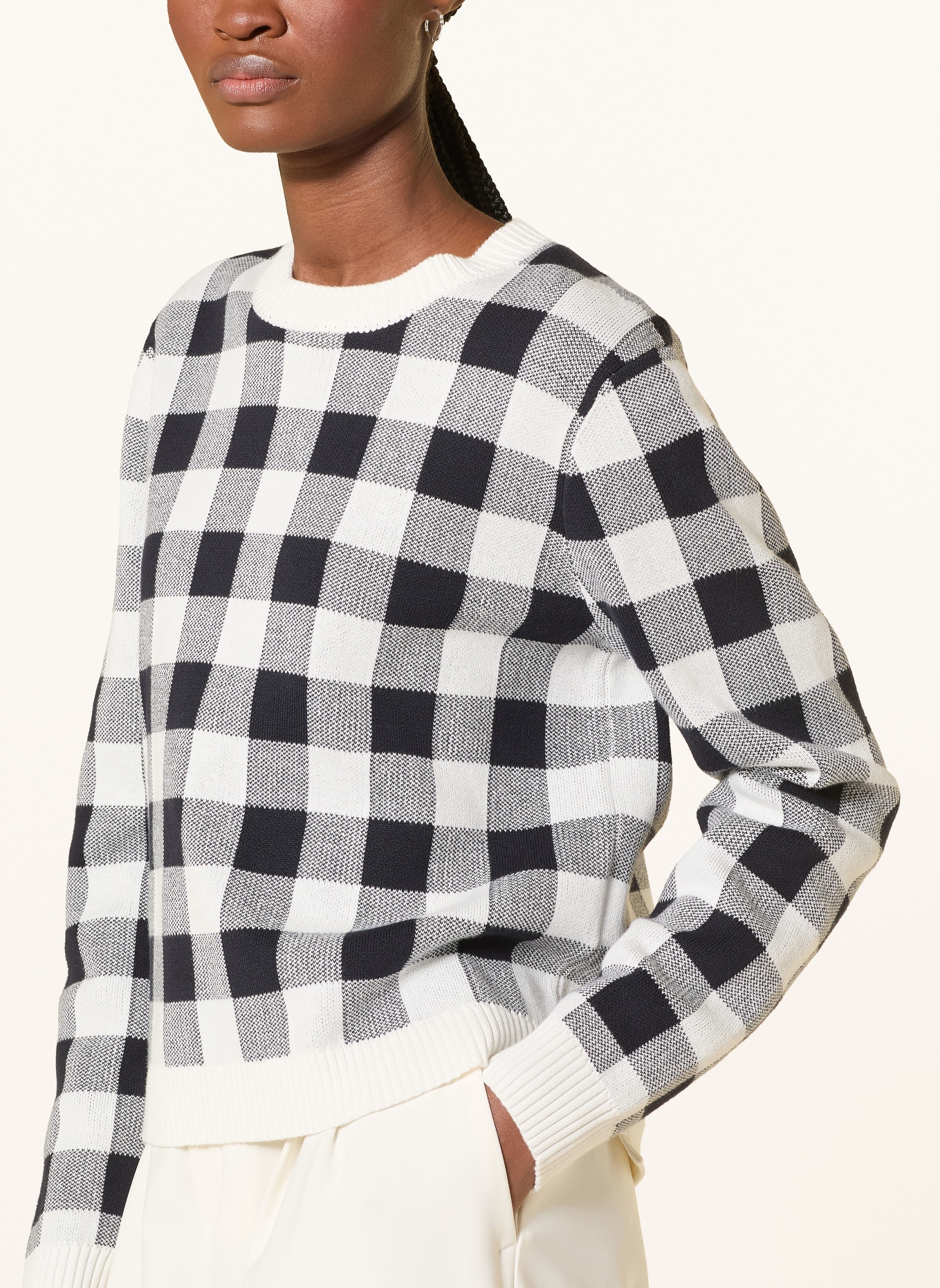 Barbour sweater: WHITE / BLACK