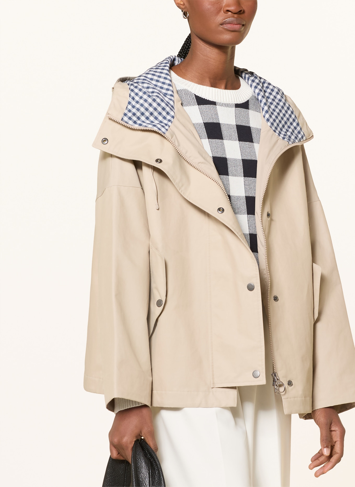 Barbour sweater: WHITE / BLACK