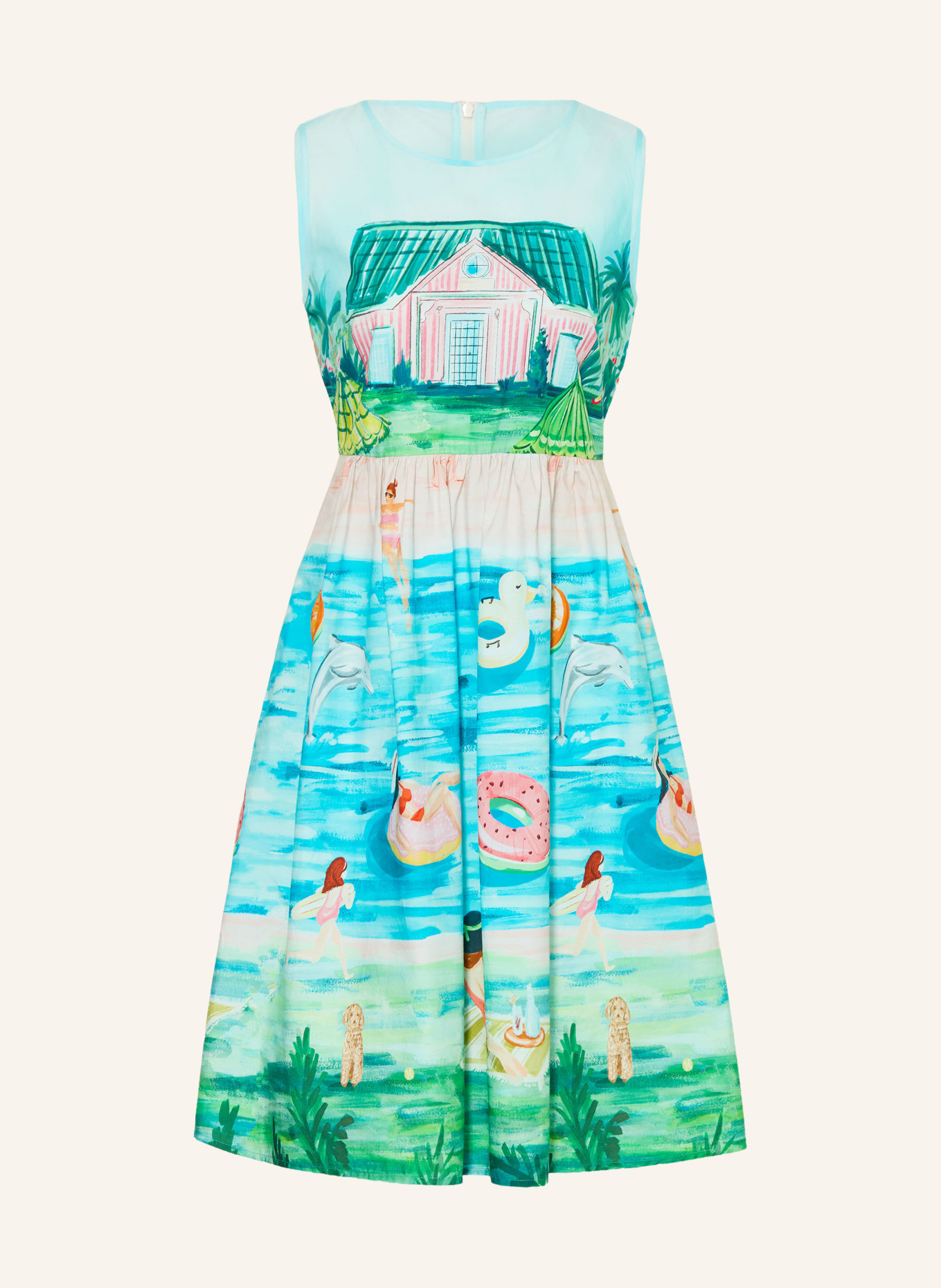 ANGOOR Kleid HANNA: TÜRKIS / ORANGE / GRÜN