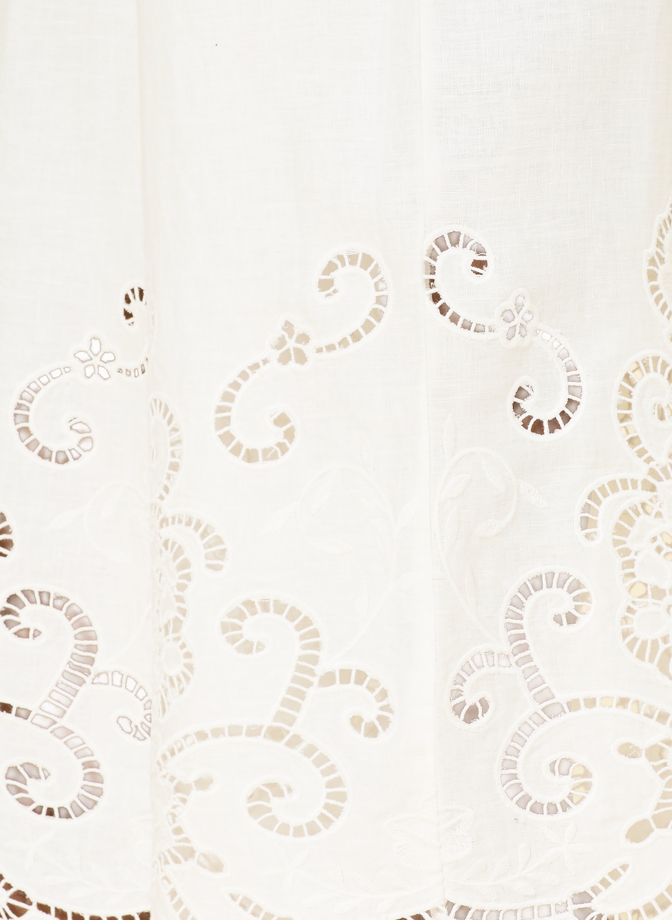 ANGOOR Marlenehose CARINA aus Leinen mit Lochspitze: ECRU