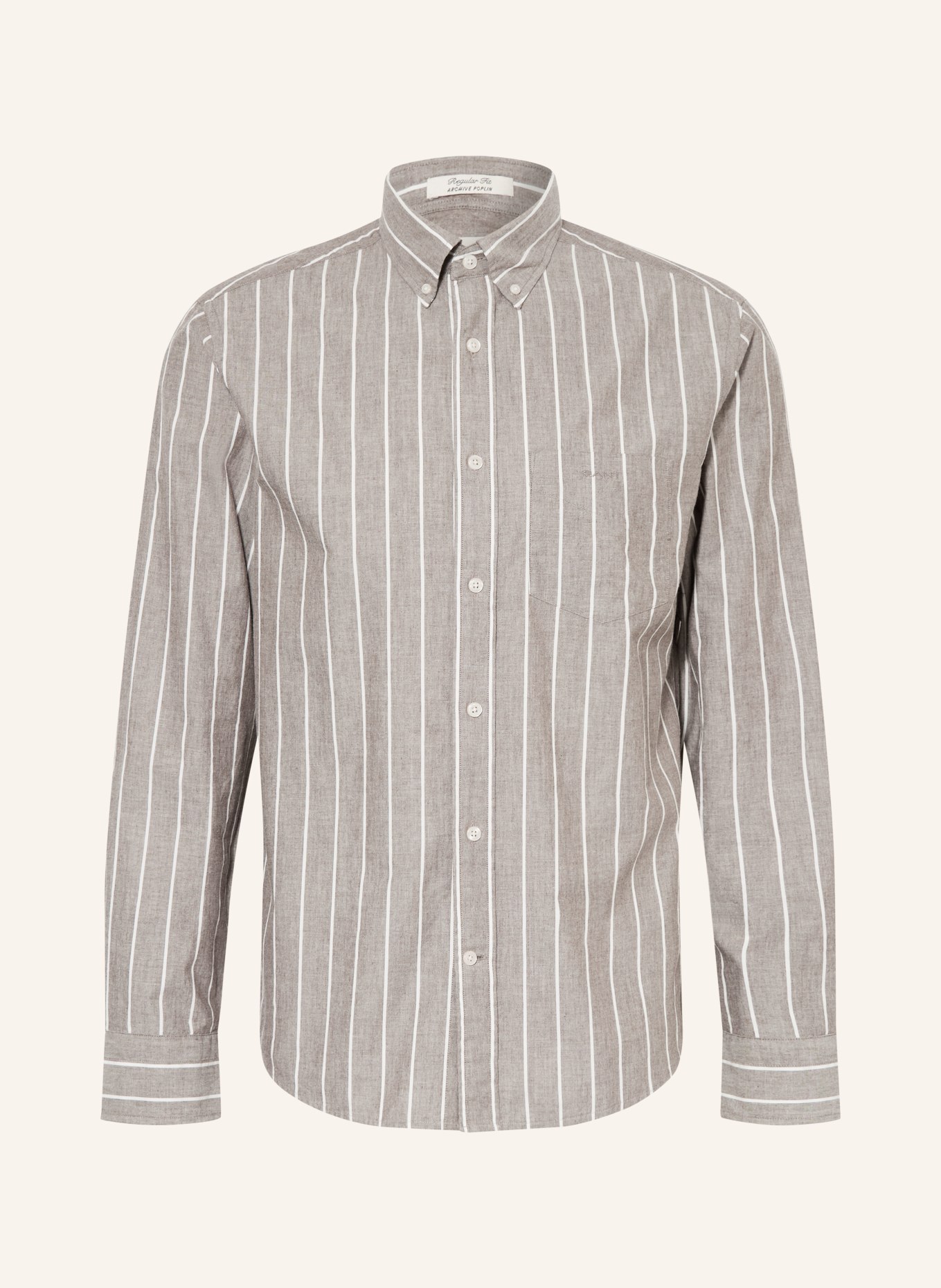 GANT Chemise coupe classique: MARRON CLAIR / BLANC
