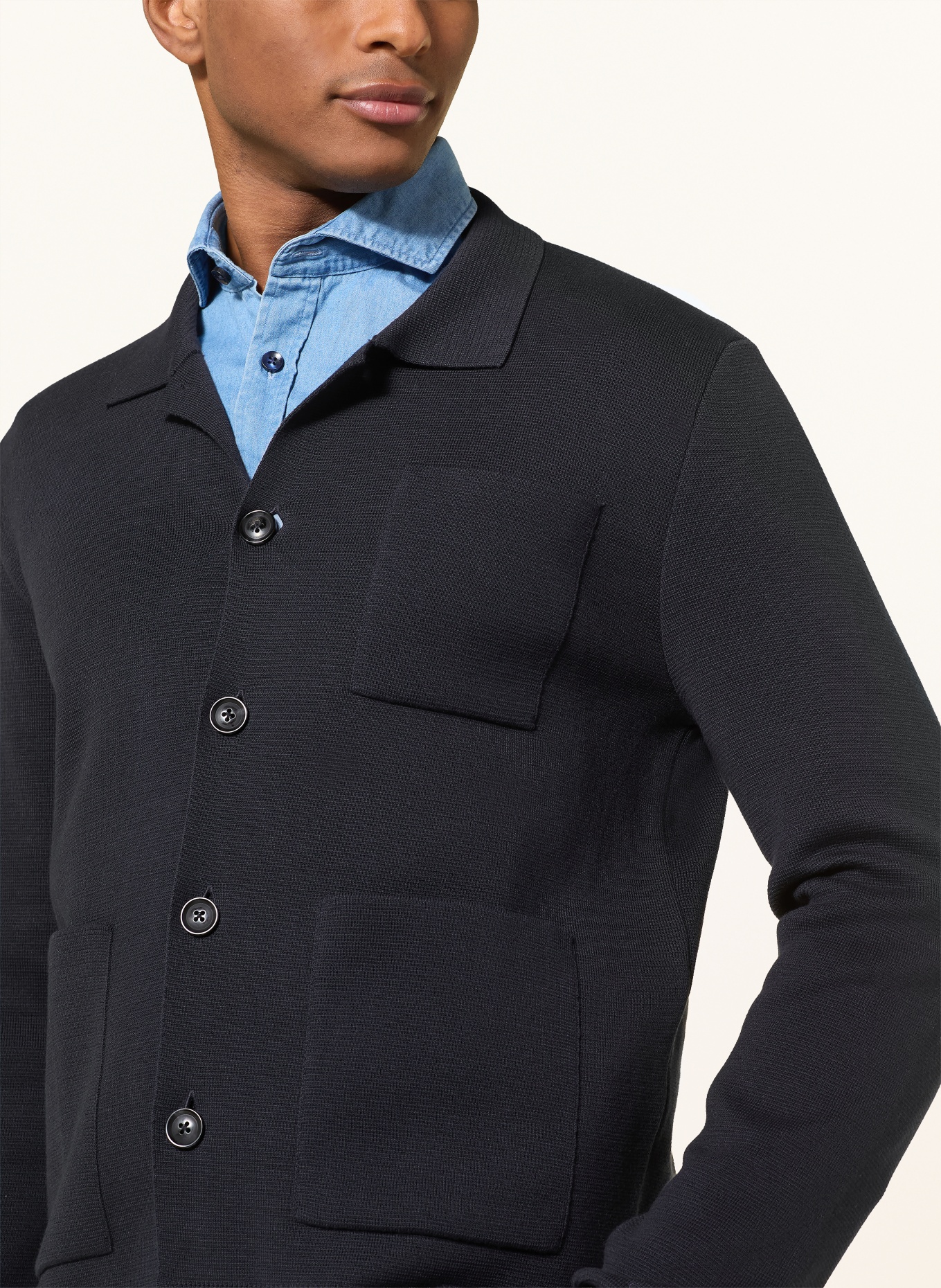GANT Knitted overshirt: DARK BLUE