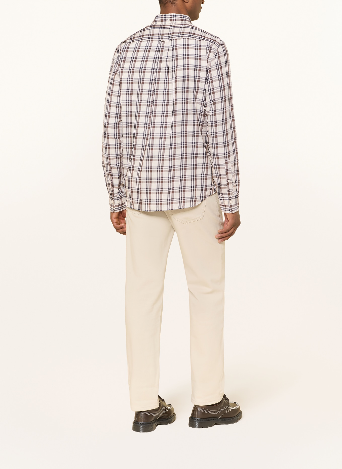 GANT Overhemd Regular Fit: LICHTBRUIN / BRUIN / ZWART