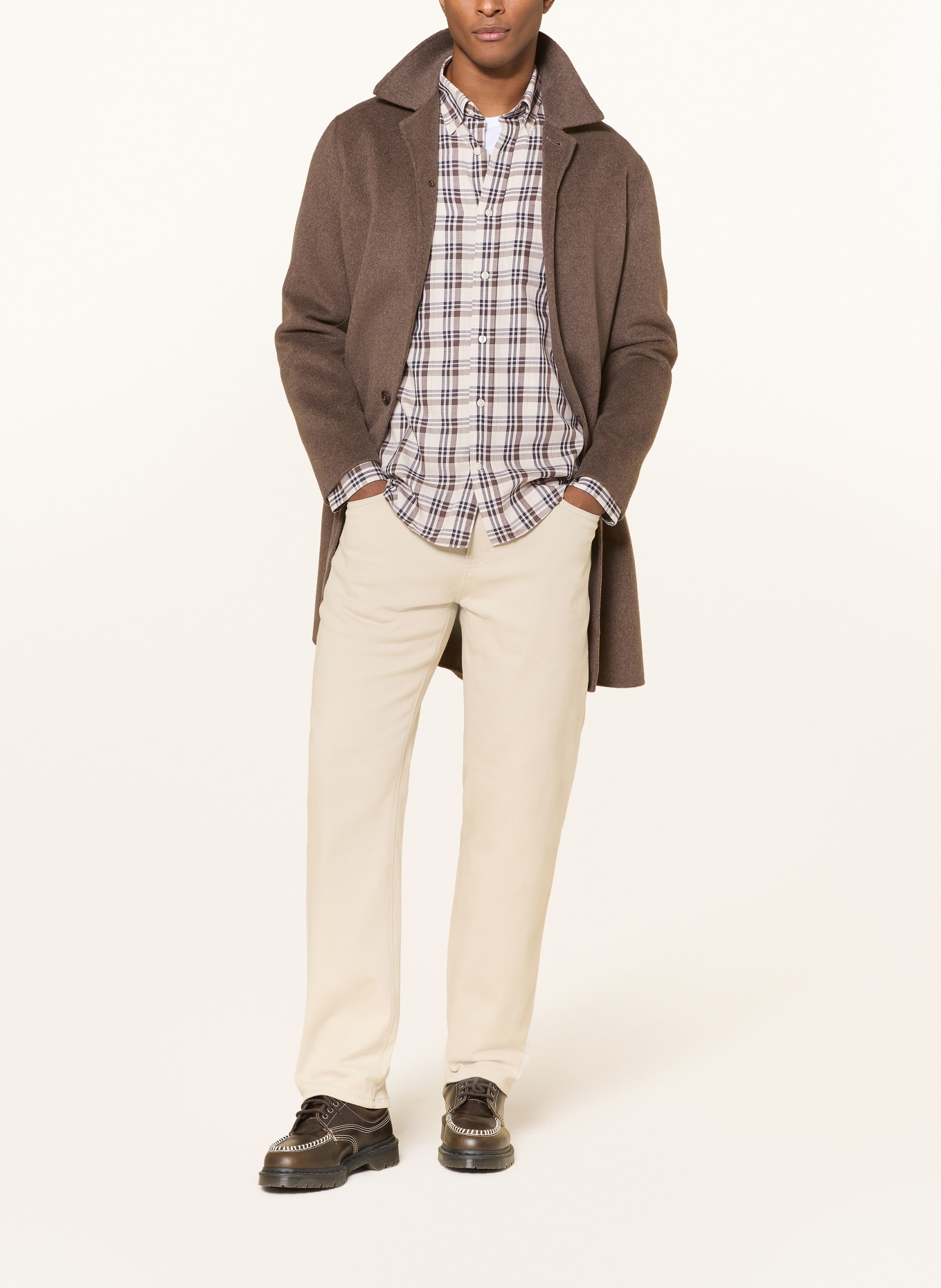 GANT Overhemd Regular Fit: LICHTBRUIN / BRUIN / ZWART