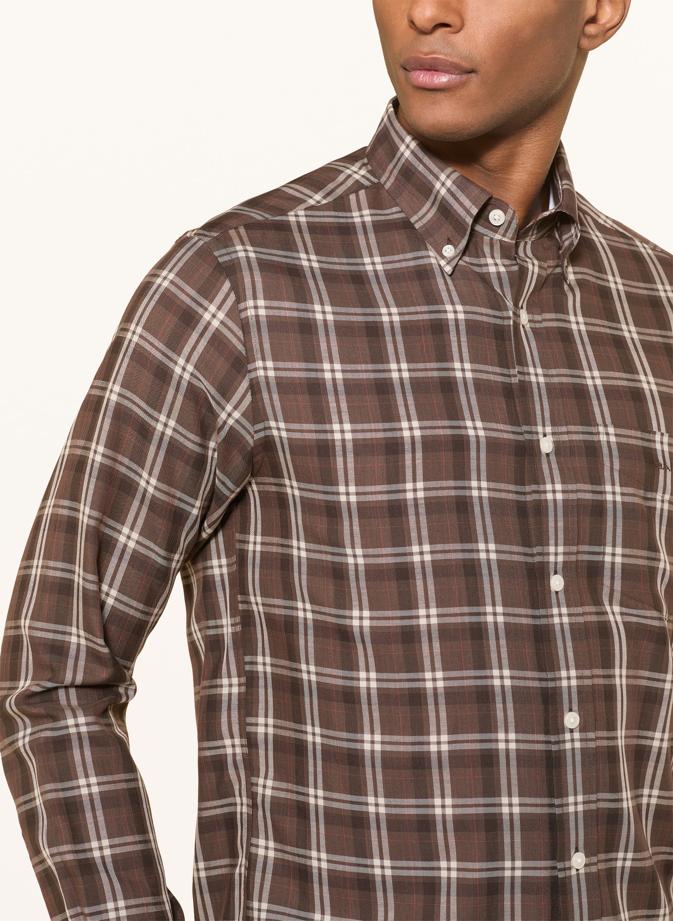 GANT Overhemd Regular Fit: TAUPE / BRUIN