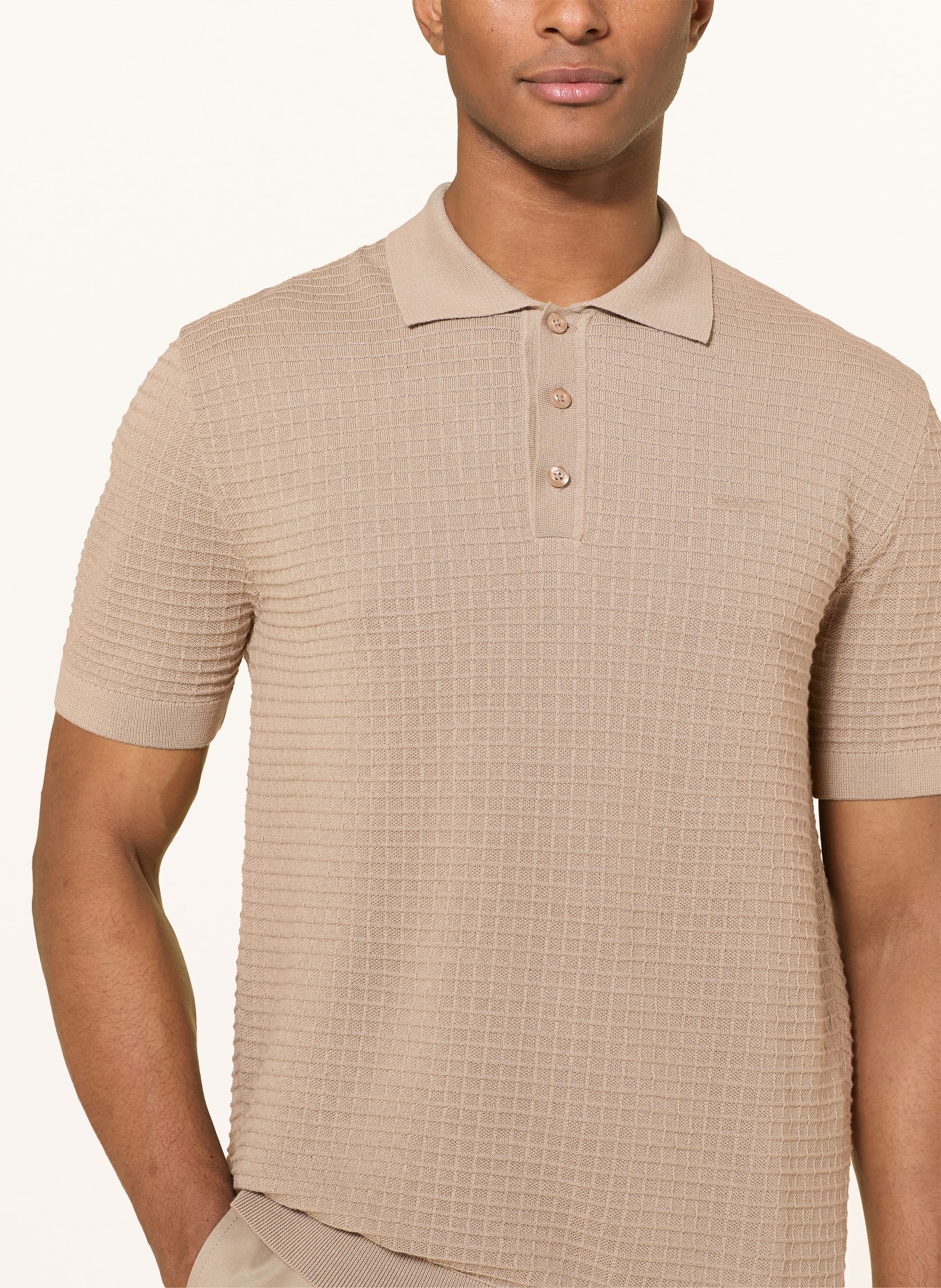 GANT Strick-Poloshirt: TAUPE