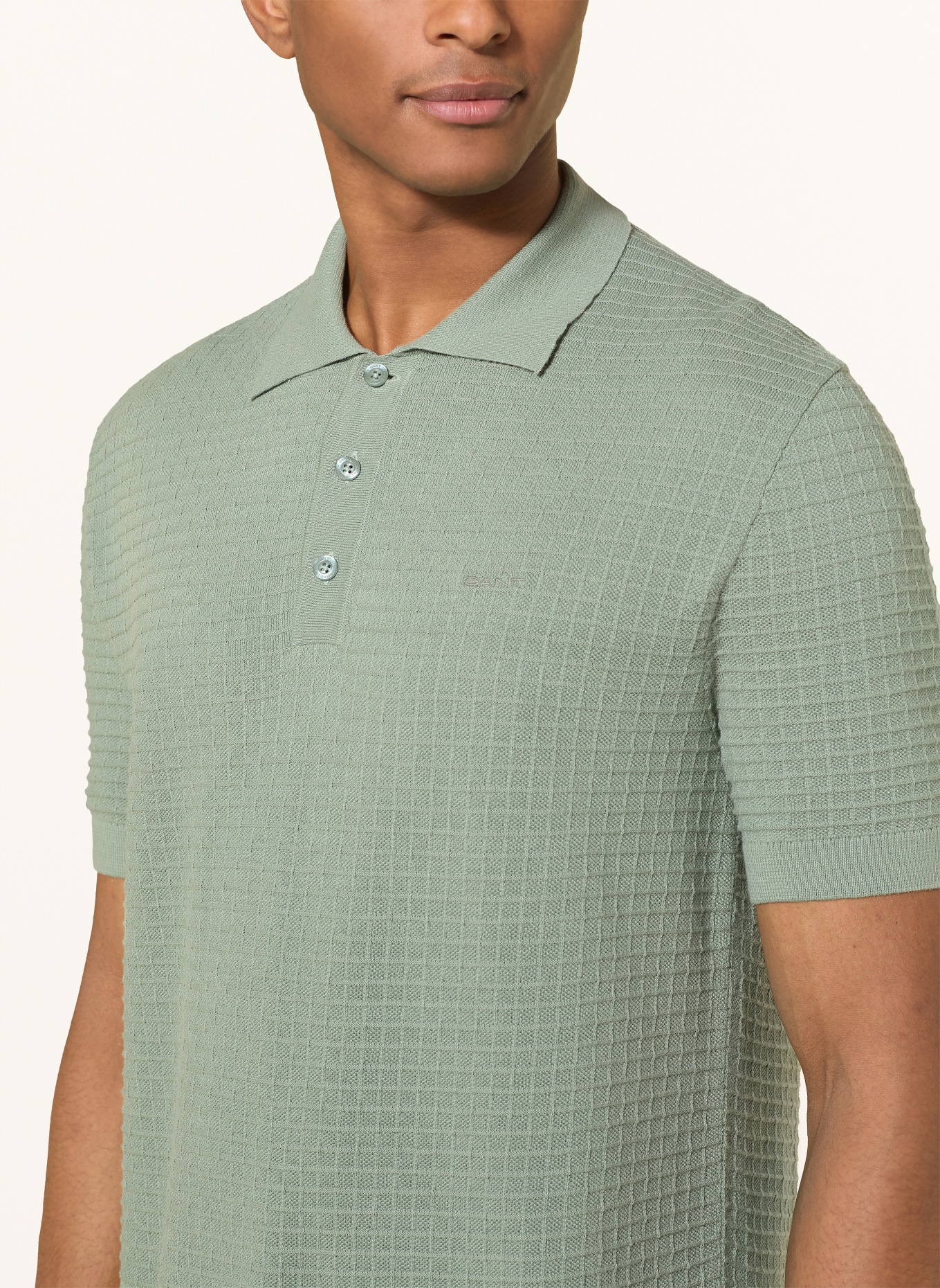 GANT Gebreid poloshirt: MINT