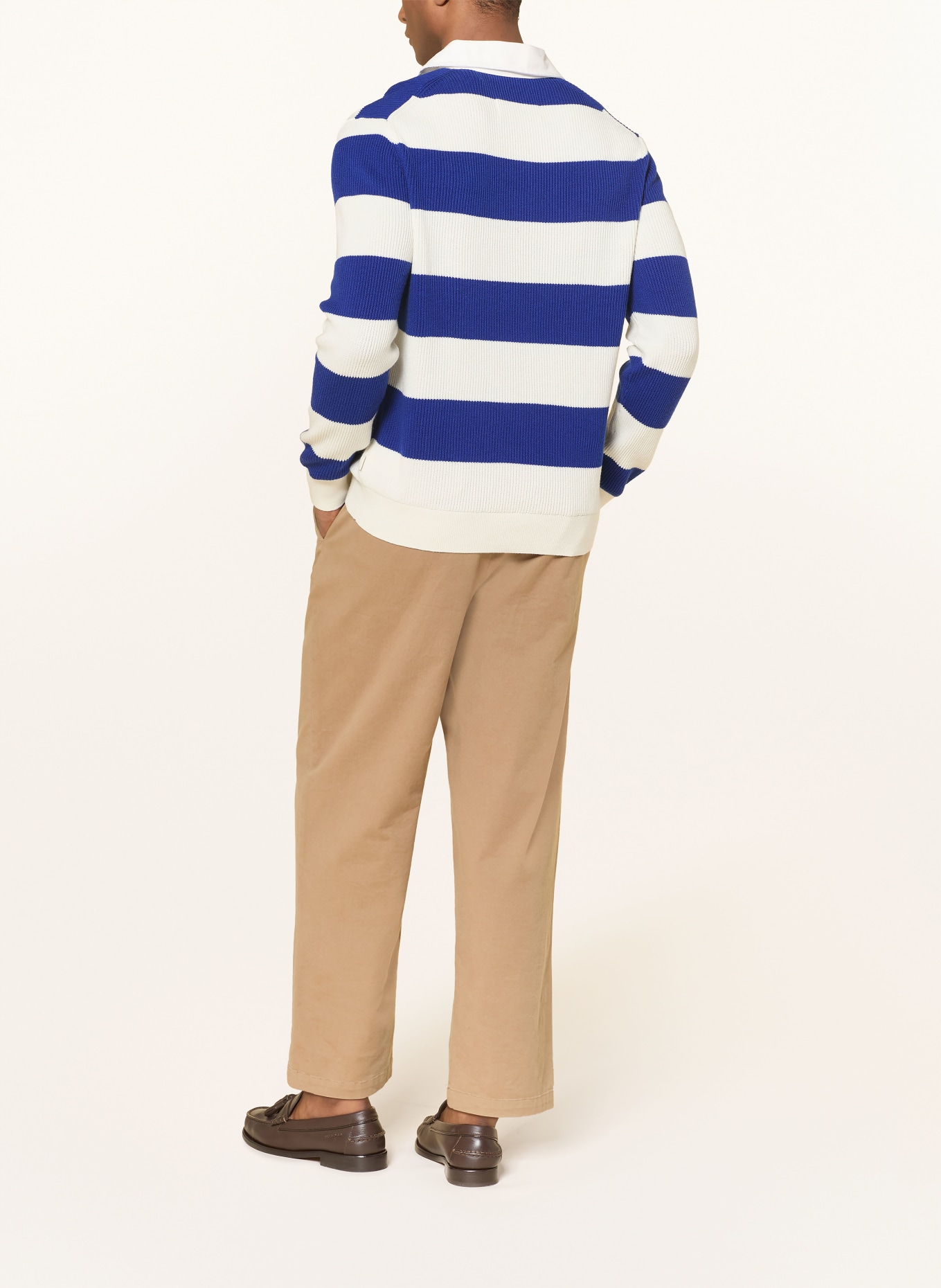 GANT rugbyshirt: WIT / BLAUW
