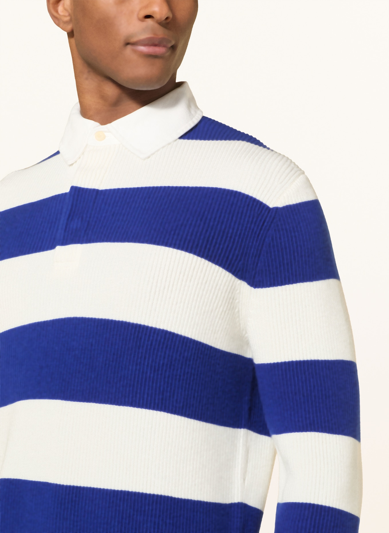 GANT rugbyshirt: WIT / BLAUW