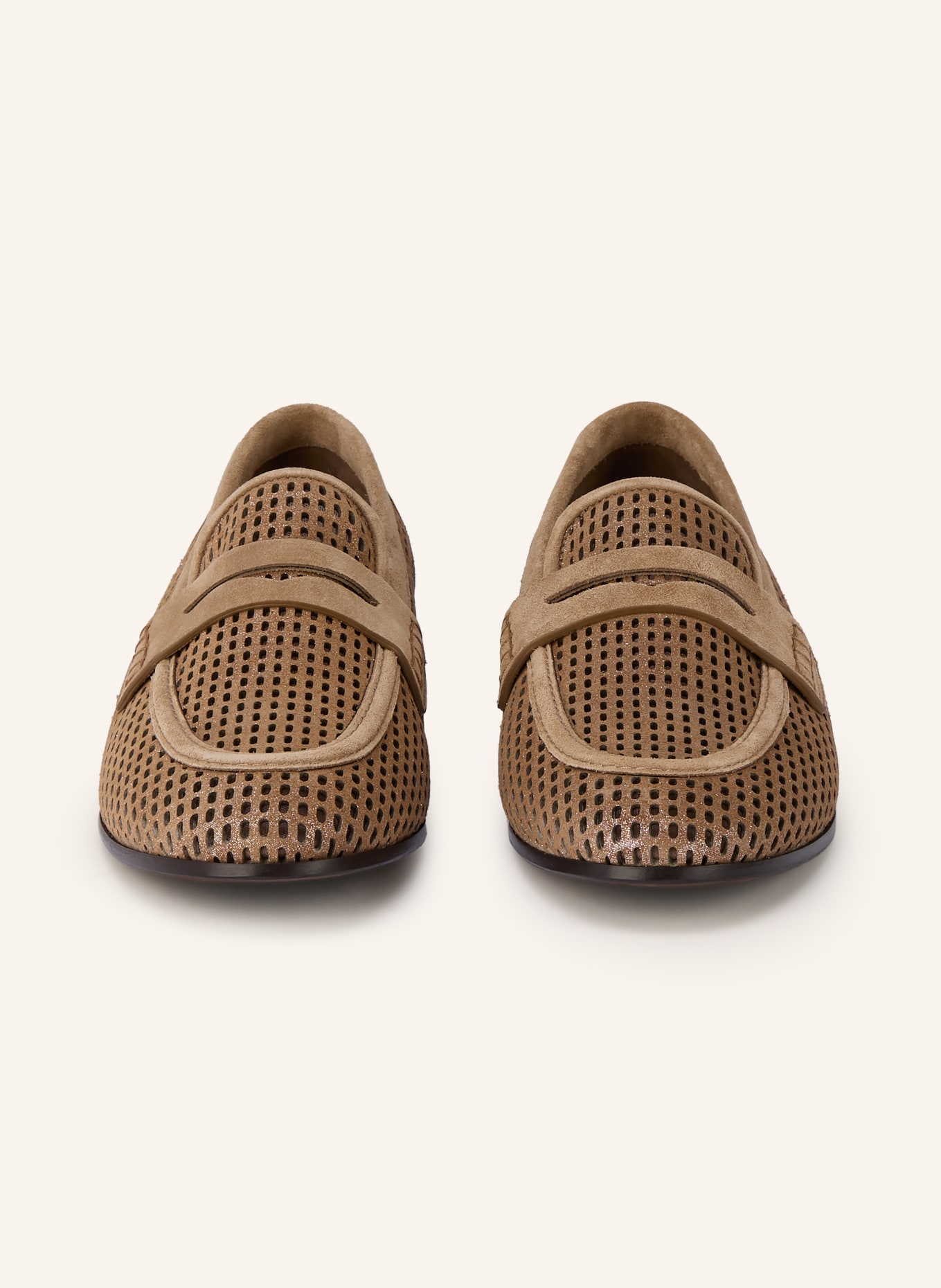 BRUNELLO CUCINELLI Penny-Loafer mit Cut-outs: BRAUN