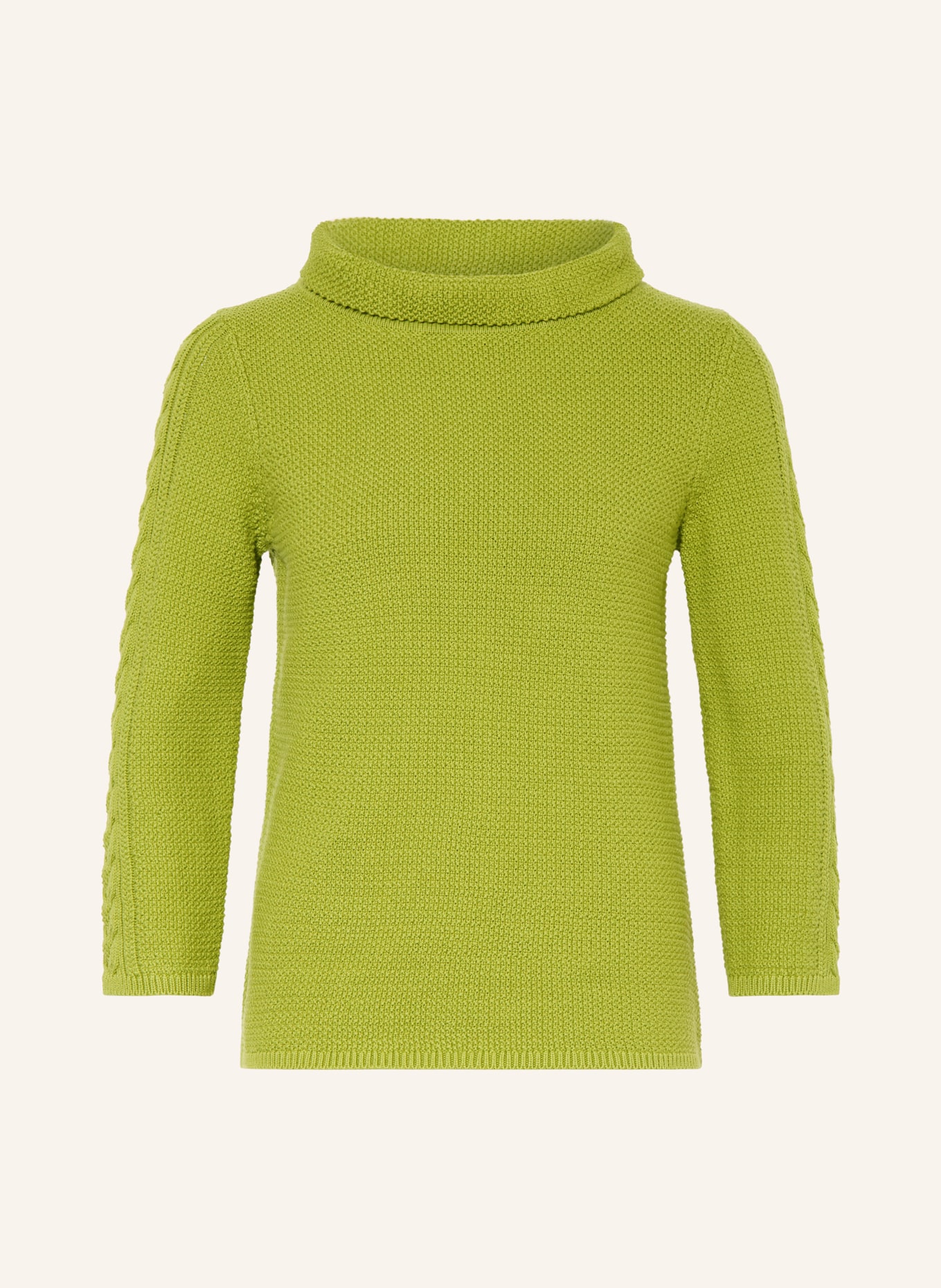 HOBBS CAMILLA turtleneck sweater with 3/4 sleeves: LIGHT GREEN