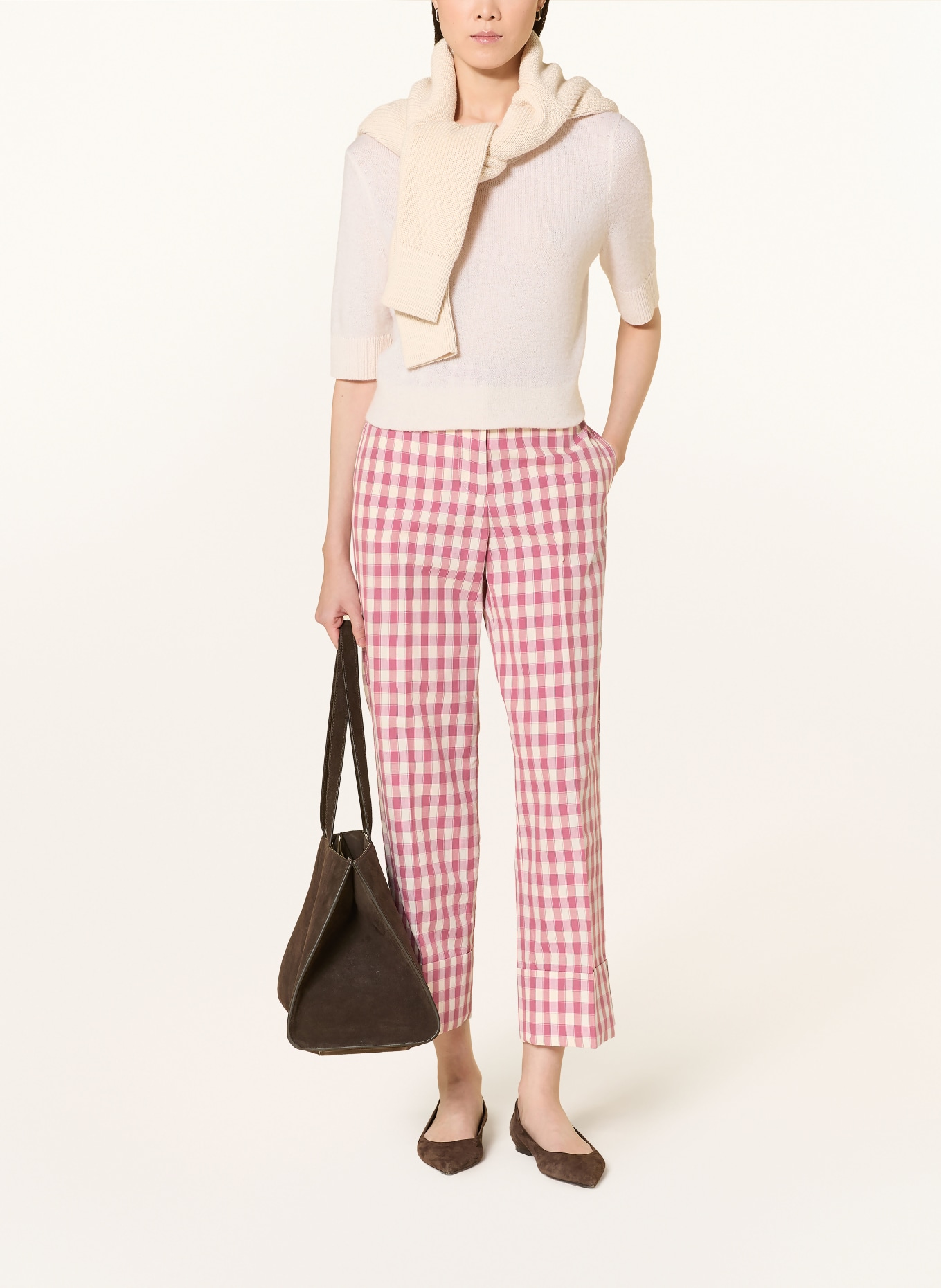 Luis Trenker Pantalon 7/8 LULJETA: VIEUX ROSE / ROUGE CLAIR / BLANC