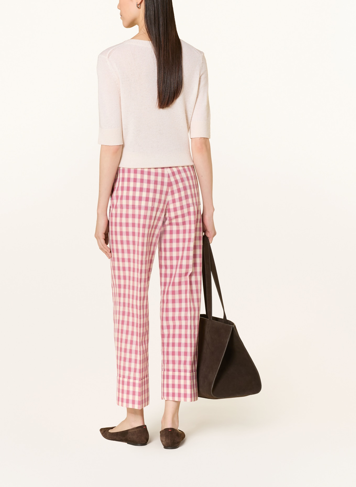 Luis Trenker Pantalon 7/8 LULJETA: VIEUX ROSE / ROUGE CLAIR / BLANC