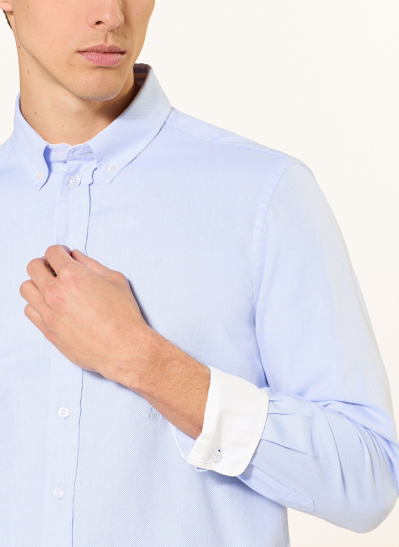 Luis Trenker LUBENZIO Regular Fit Shirt: LIGHT BLUE / WHITE