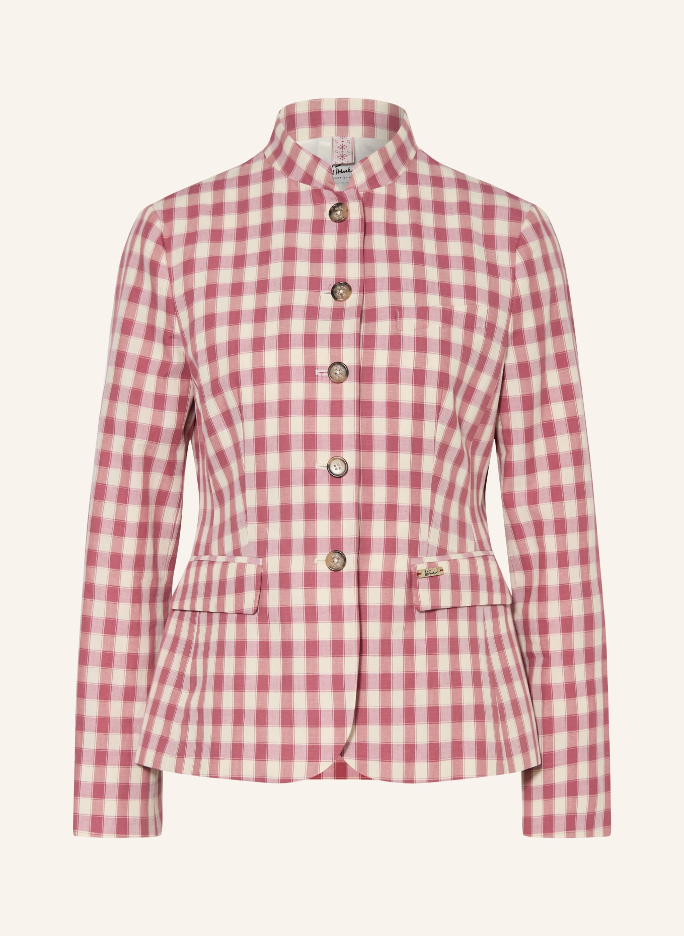 Luis Trenker Sako LURANDA s lněným lemem: SVĚTLE ČERVENÁ / KRÉMOVÁ