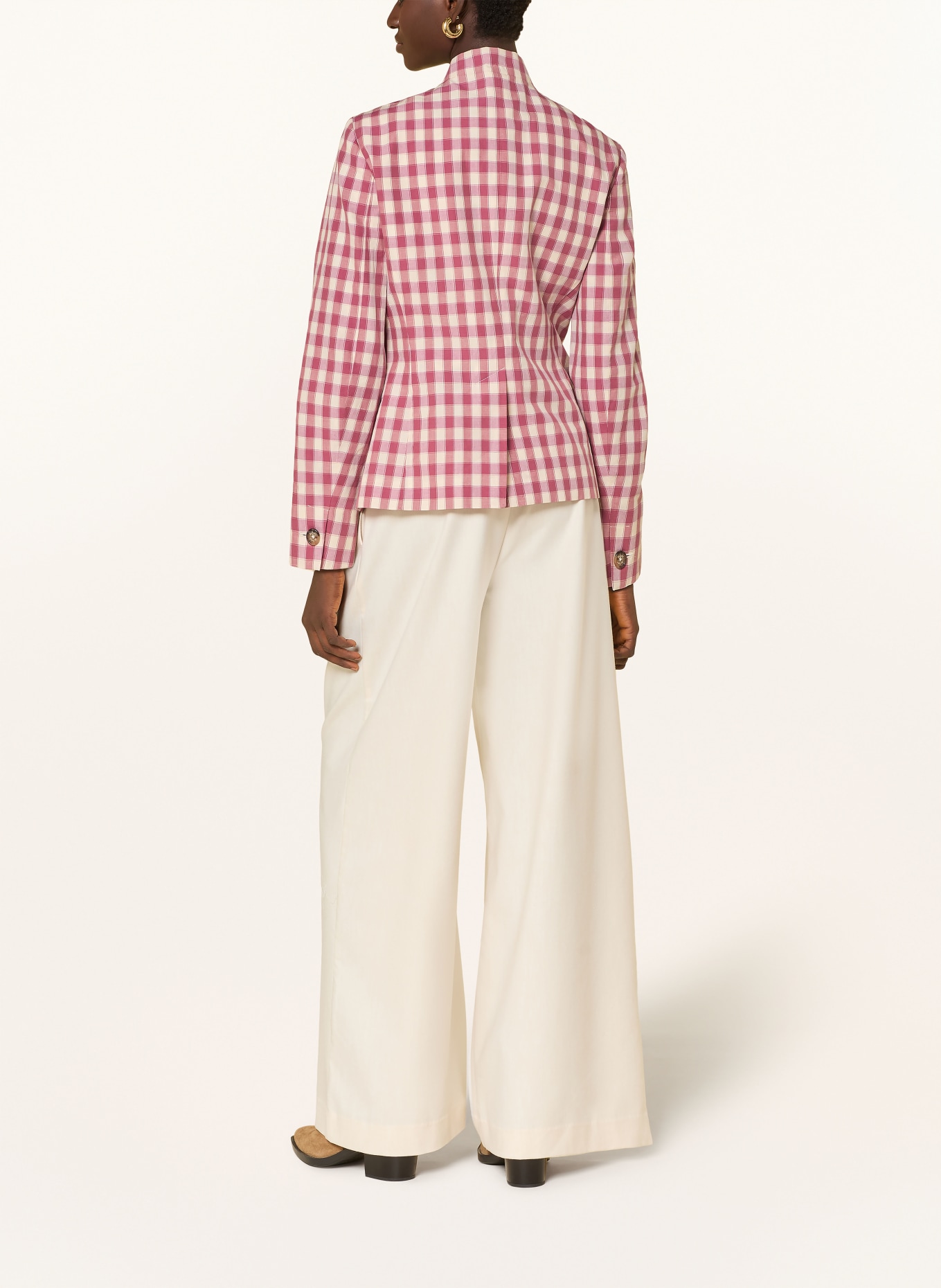 Luis Trenker Sako LURANDA s lněným lemem: SVĚTLE ČERVENÁ / KRÉMOVÁ