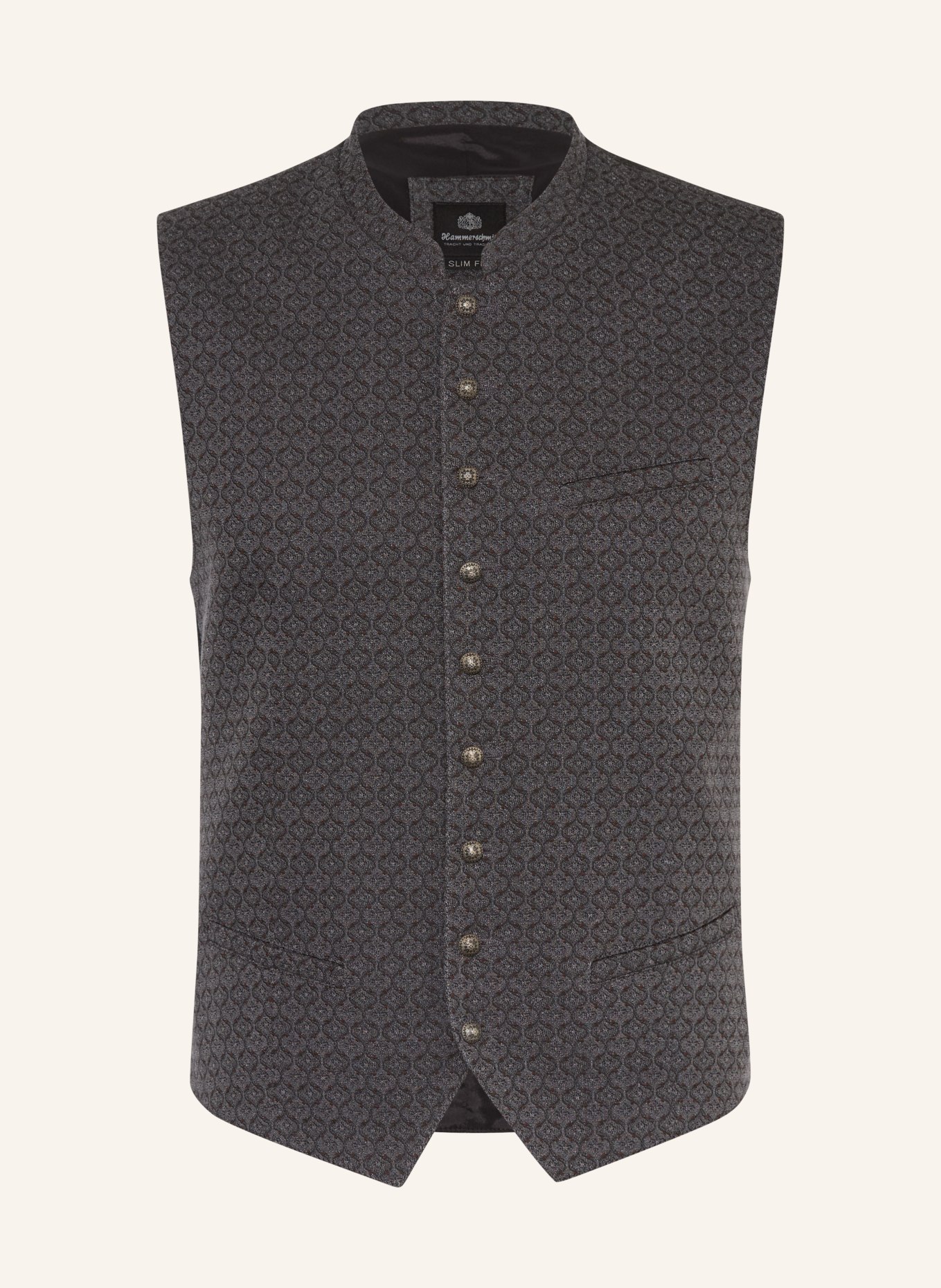 Hammerschmid Traditional vest RUPERT Slim Fit: DARK GRAY / BLACK