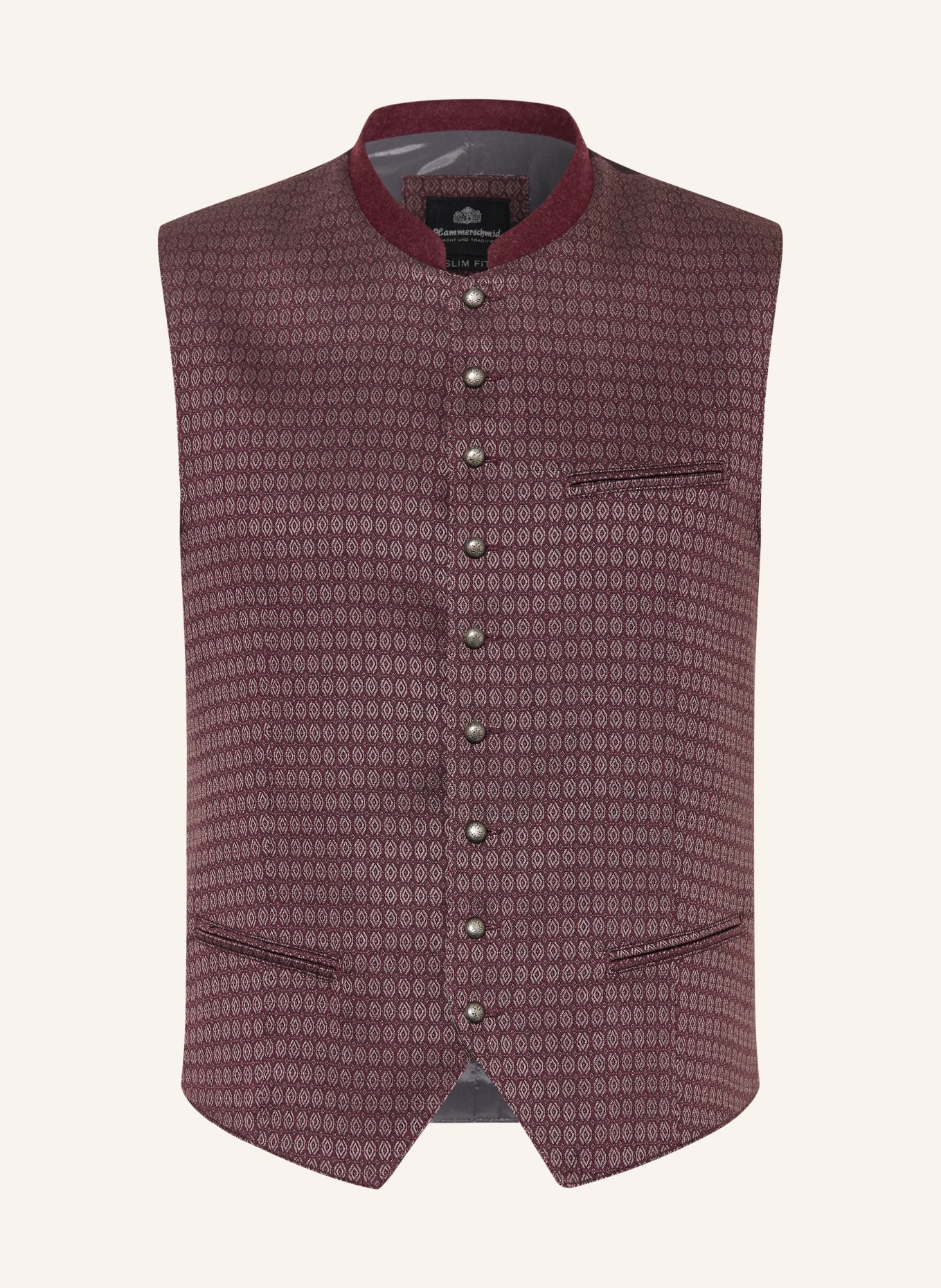 Hammerschmid Trachtenweste NORBERT Slim Fit: DUNKELROT