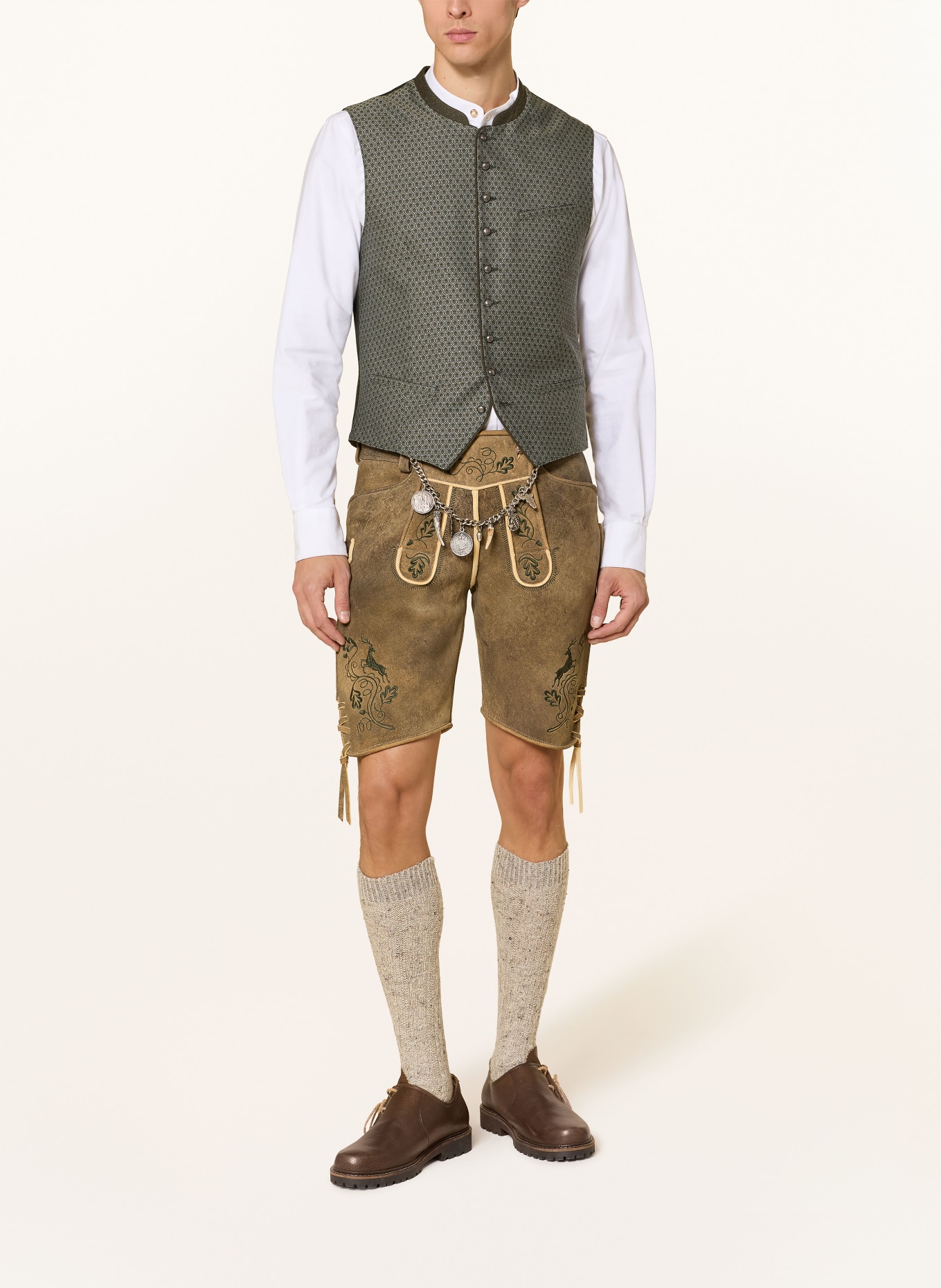 Hammerschmid Traditional vest PETER Slim Fit: GREEN / DARK GRAY