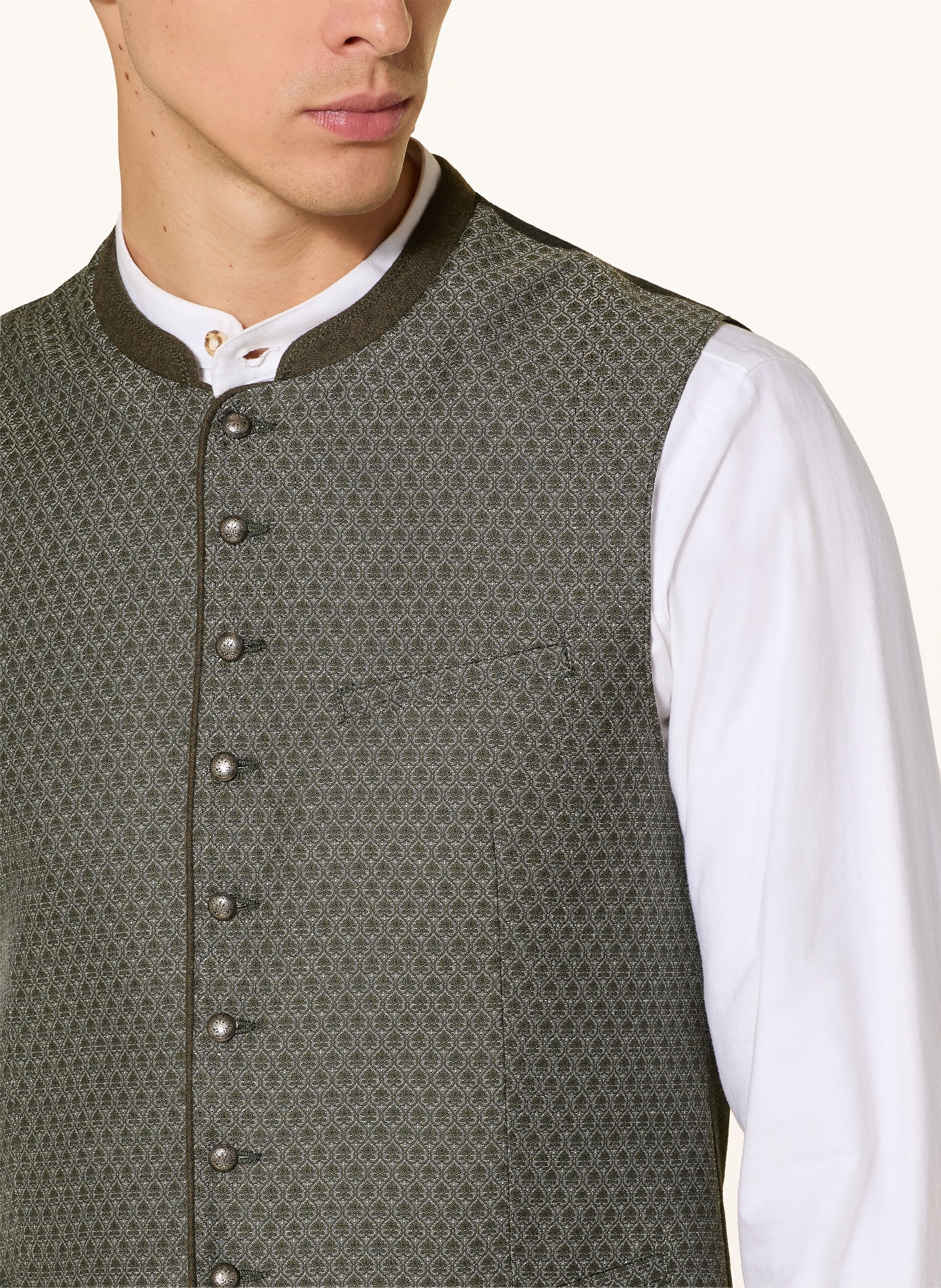 Hammerschmid Traditional vest PETER Slim Fit: GREEN / DARK GRAY