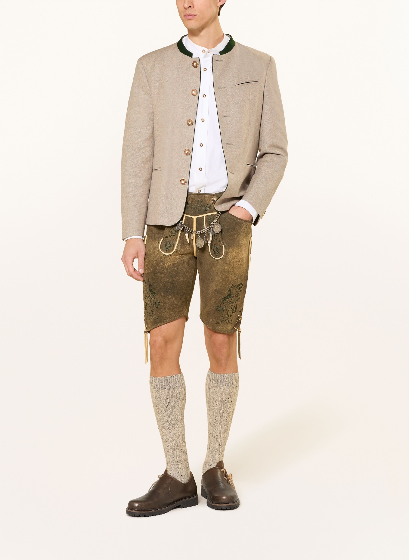 Johann & Johanna Veste avec cordons: MARRON CLAIR / ROSE / GROEN